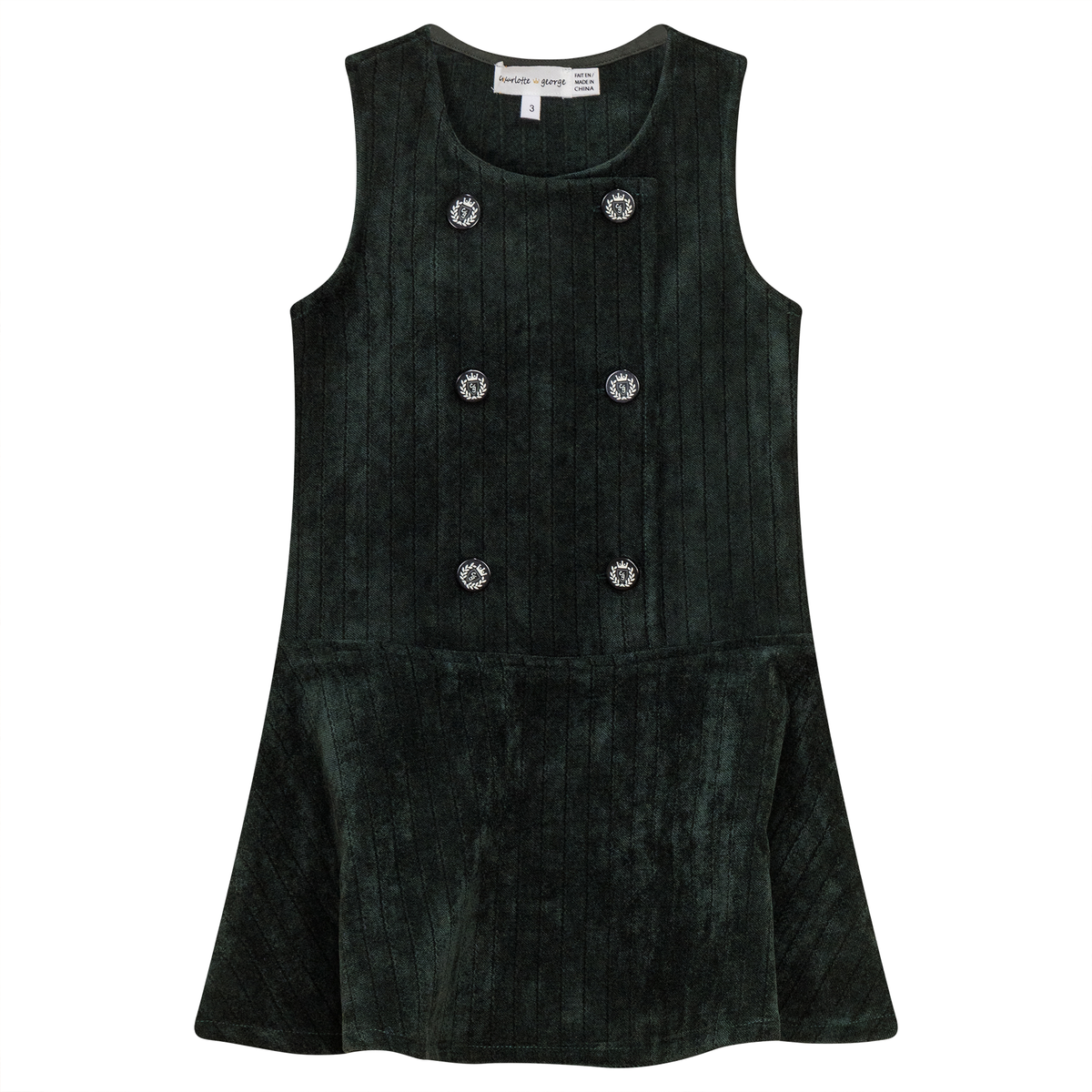 Striped Velour Jumper in Forest Green by Charlotte & George