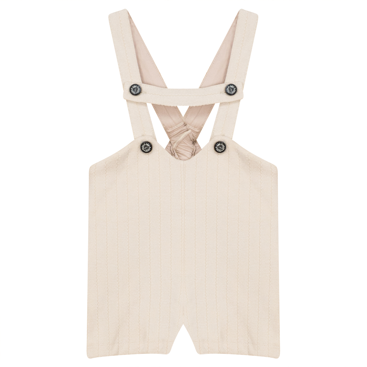 Stripe Velour Overall in Off White by Charlotte & George
