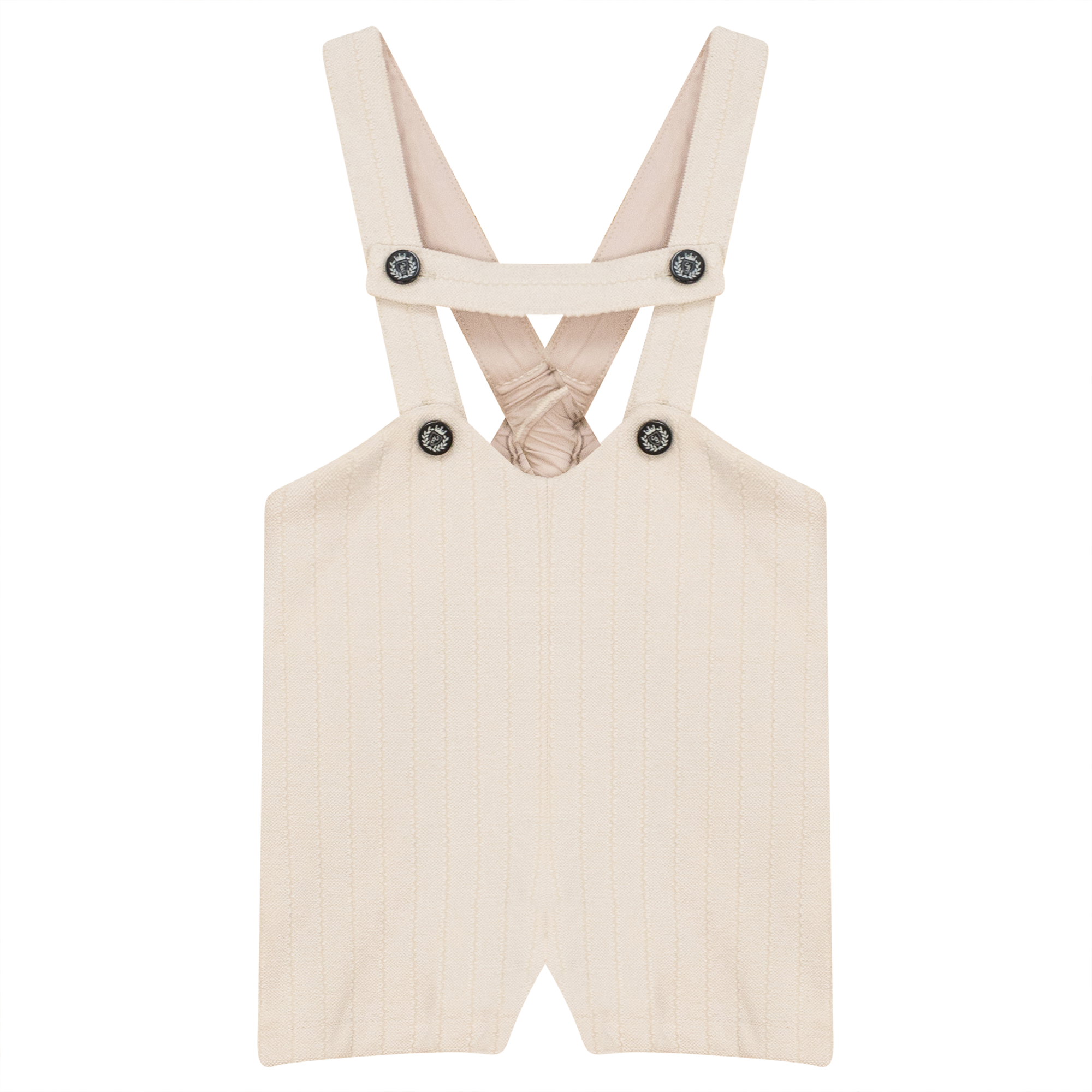 Stripe Velour Overall in Off White by Charlotte & George