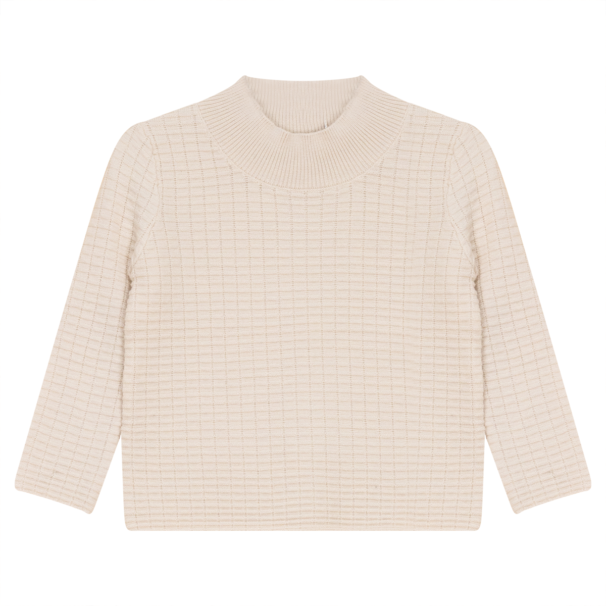 Mock Neck Knitted Top in Off White by Charlotte & George