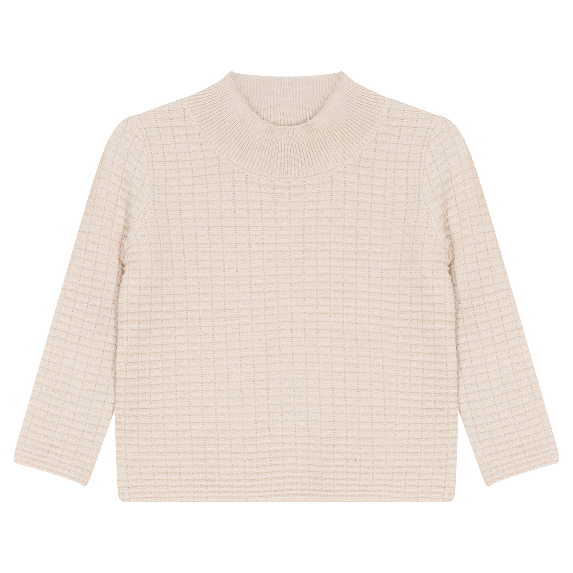 Mock Neck Knitted Top in Off White by Charlotte & George
