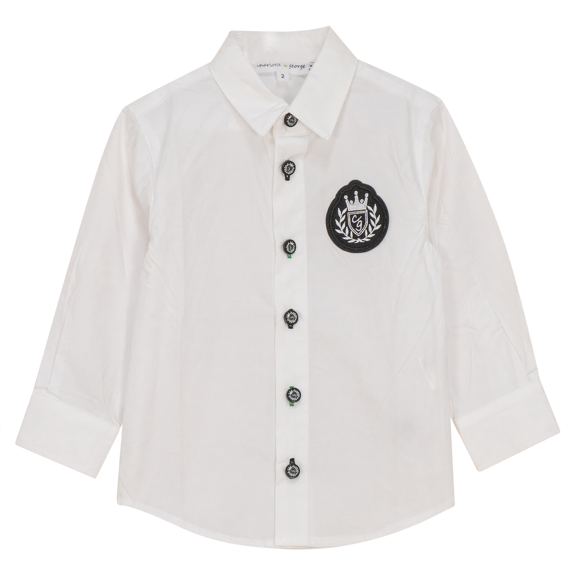 Crest Cotton Shirt in White by Charlotte & George
