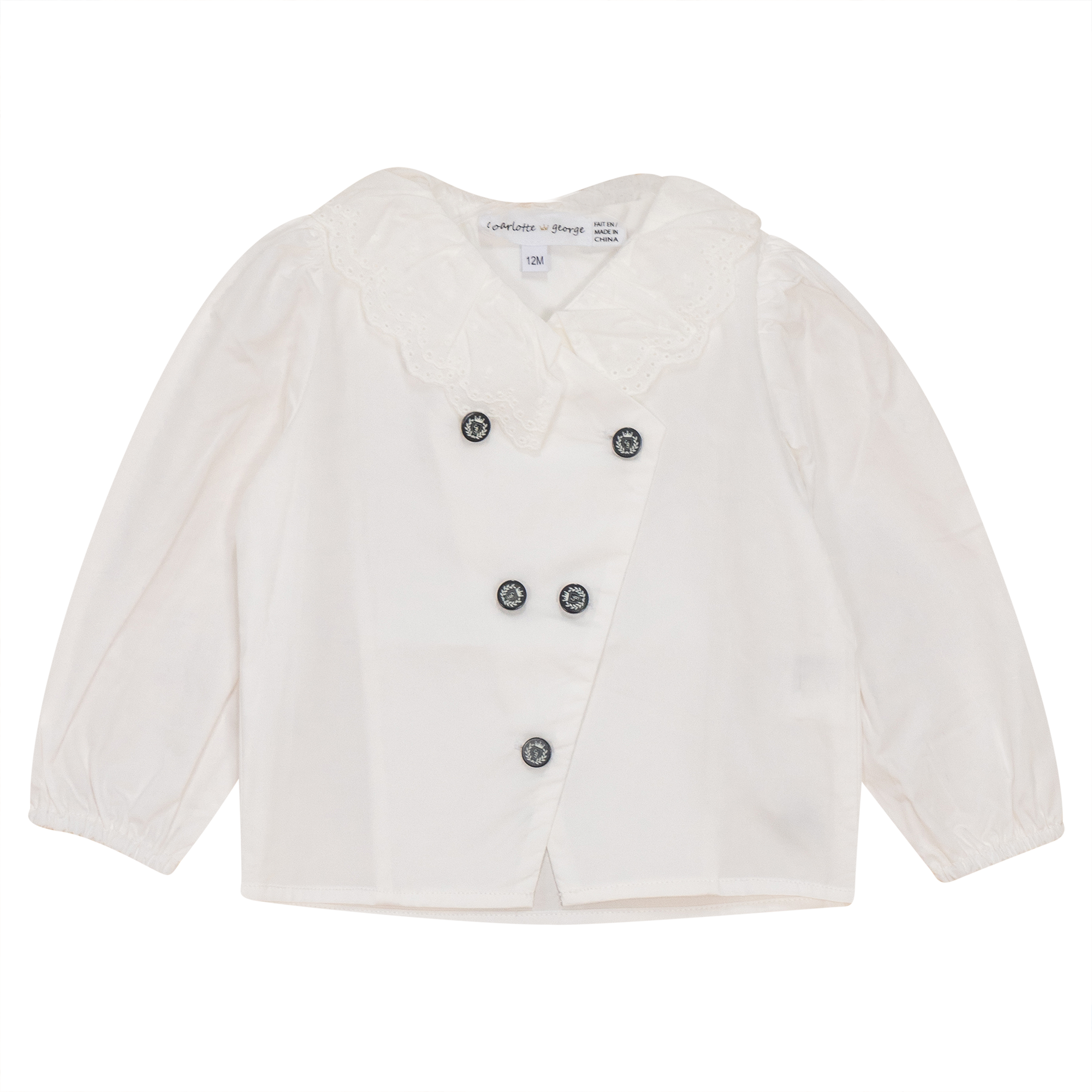 Cotton Shirt in Off White by Charlotte & George