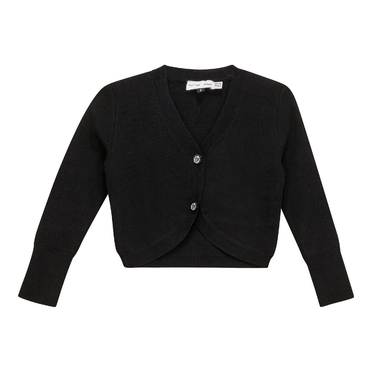 Tight Knit Cardigan in Black by Charlotte & George