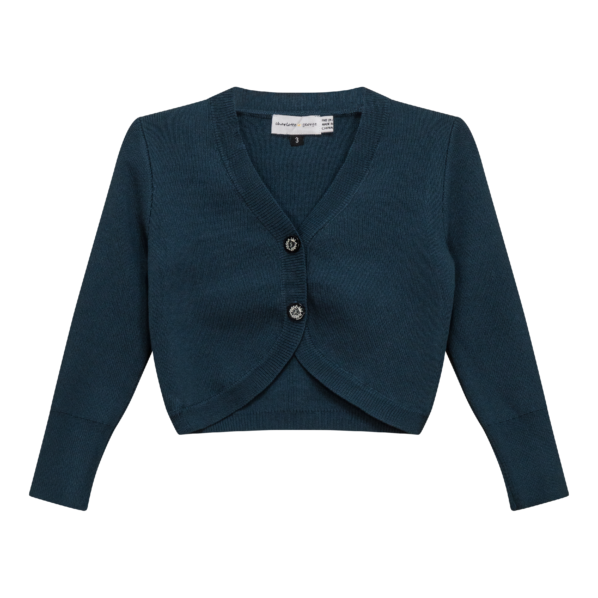Tight Knit Cardigan in Teal by Charlotte & George