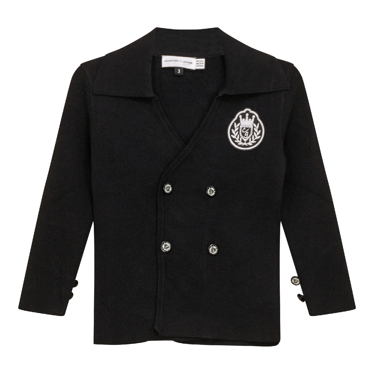 Tight Knit Jacket in Black by Charlotte & George