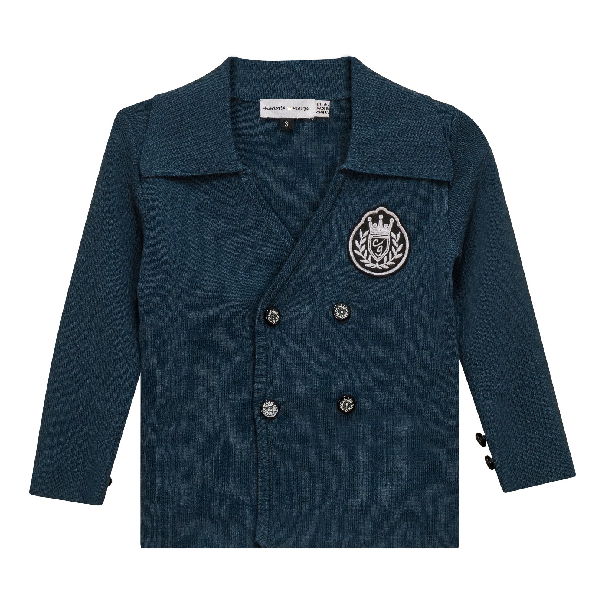 Tight Knit Jacket in Teal by Charlotte & George