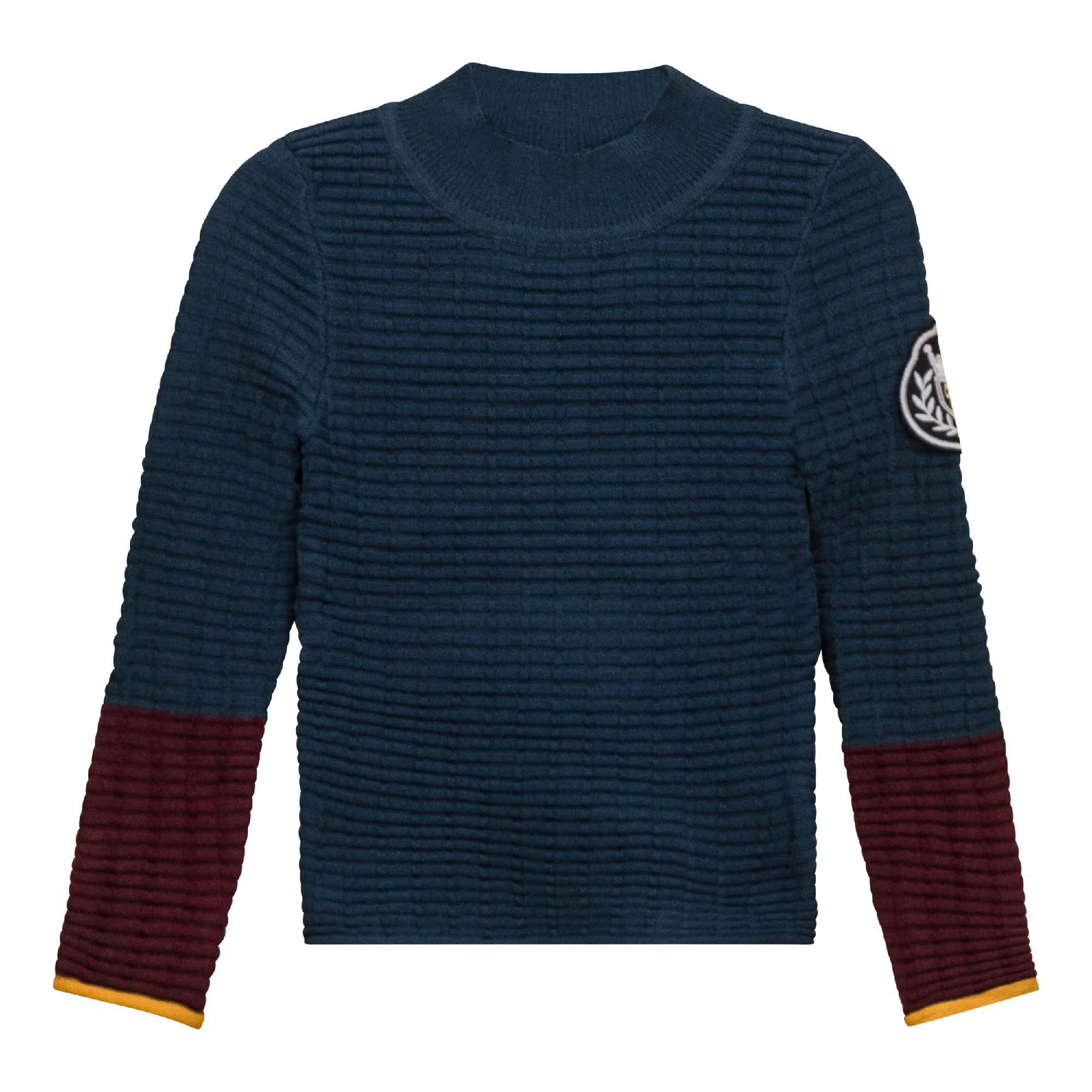 Mock Neck Ribbed Top in Teal by Charlotte & George