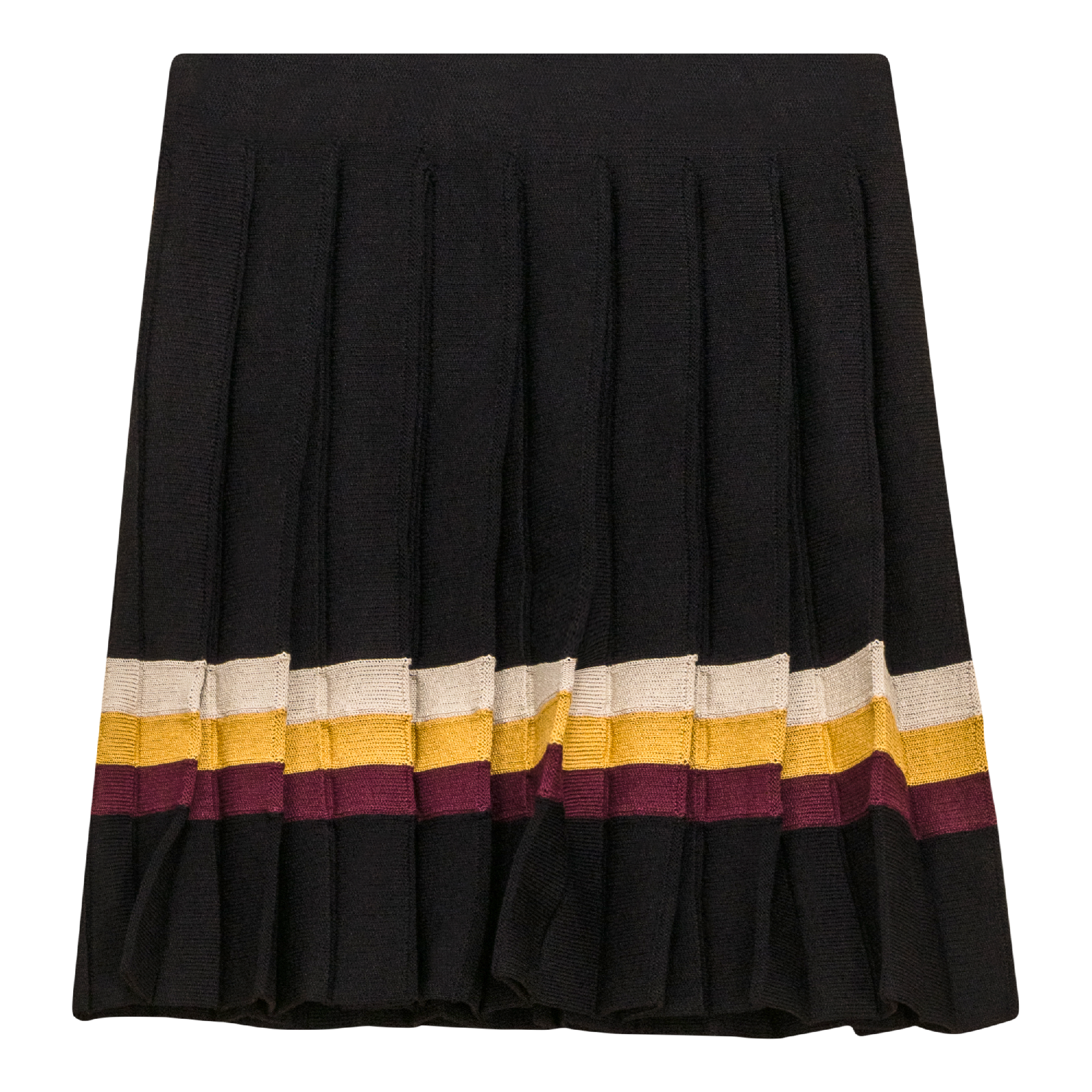 Pleated Knit Skirt in Black by Charlotte & George