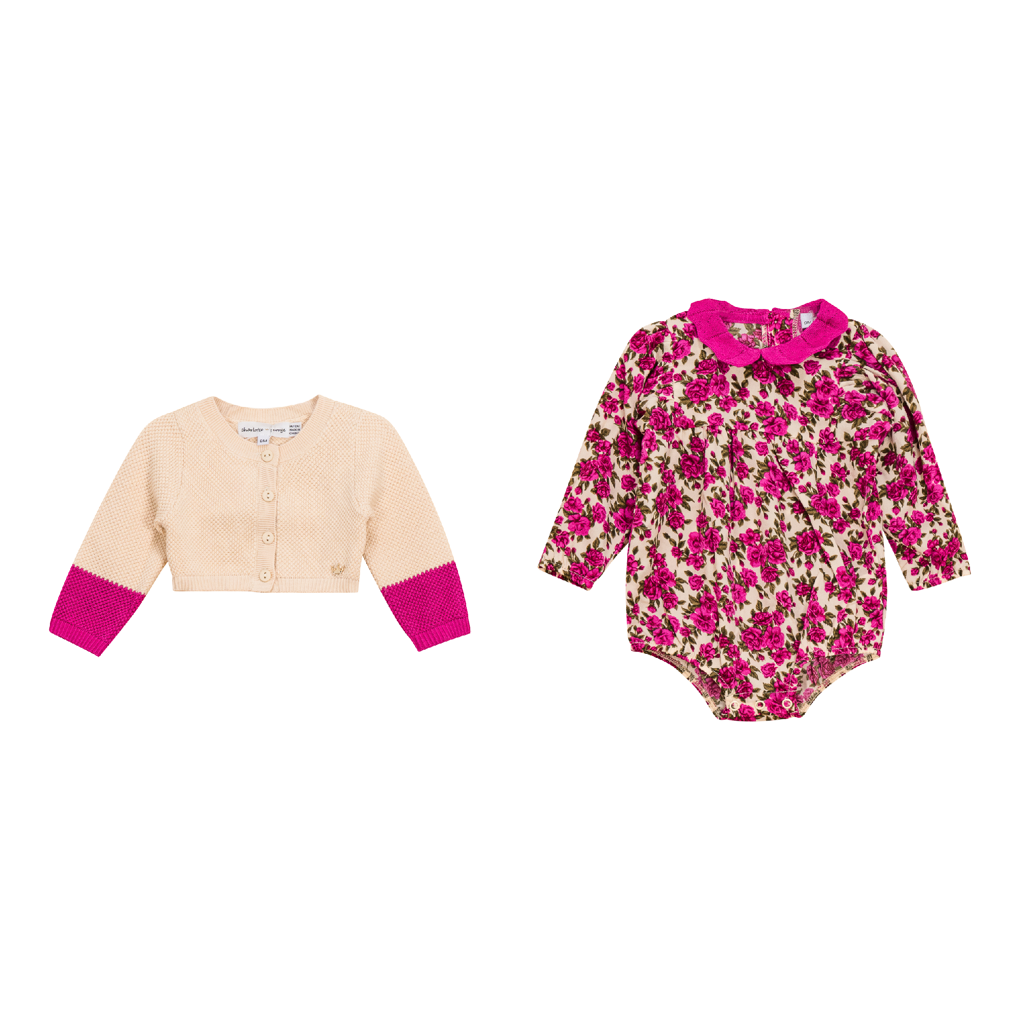 Floral Knit 2Pc Set in Rose Vanilla by Charlotte & George
