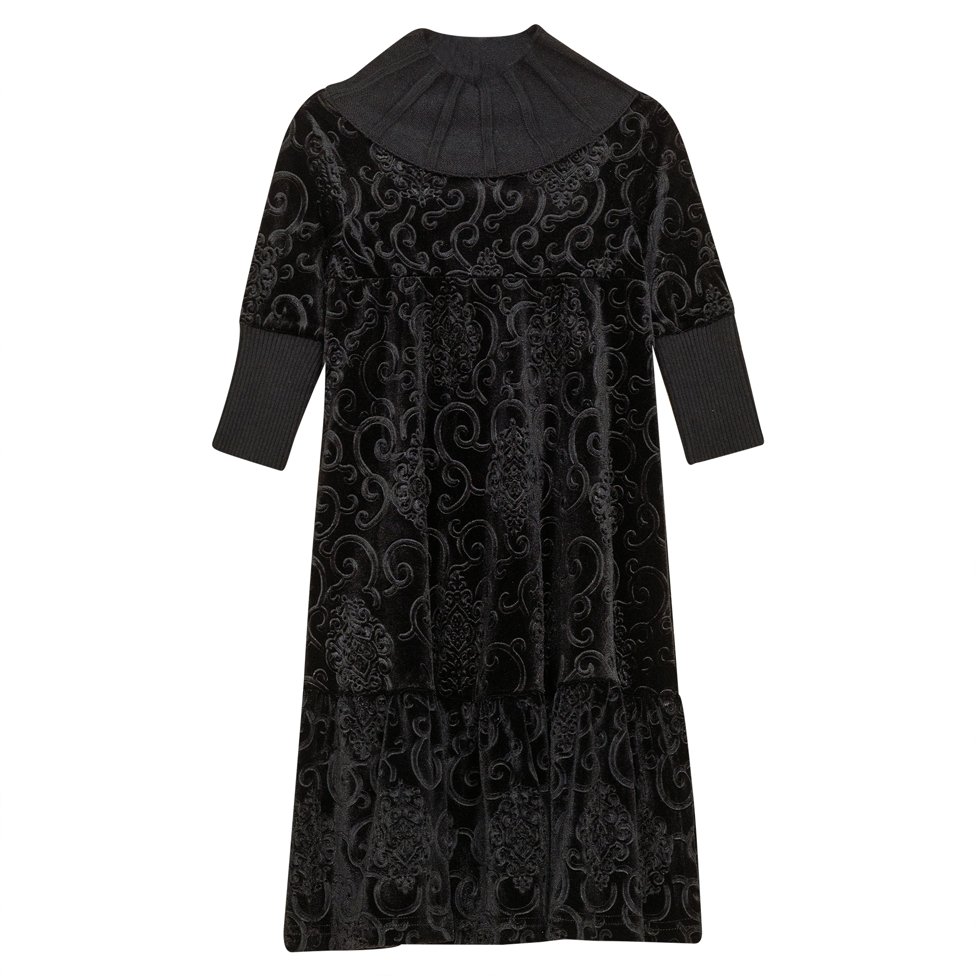 Velour Knit Robe in Black by Charlotte & George