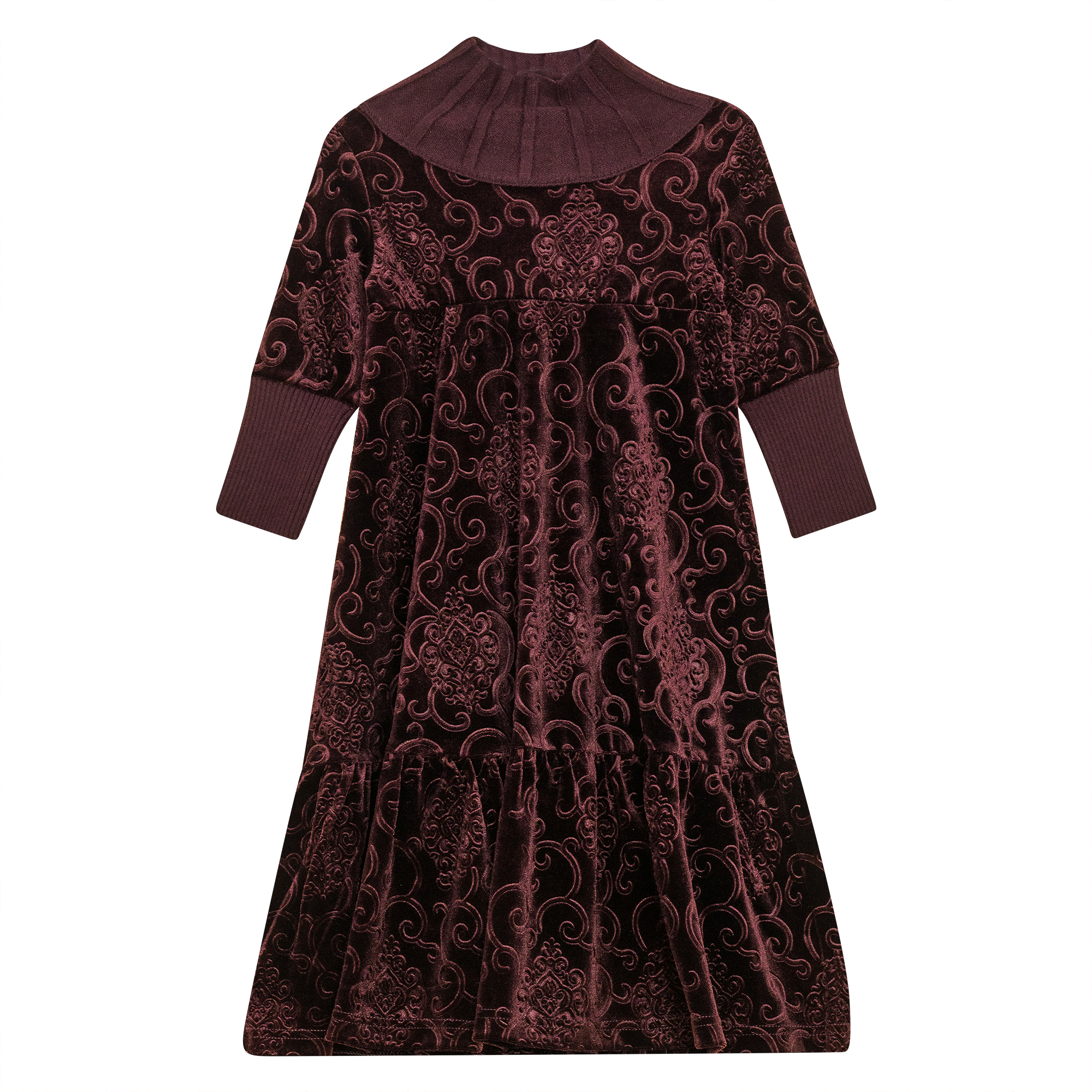 Velour Knit Robe in Wine by Charlotte & George