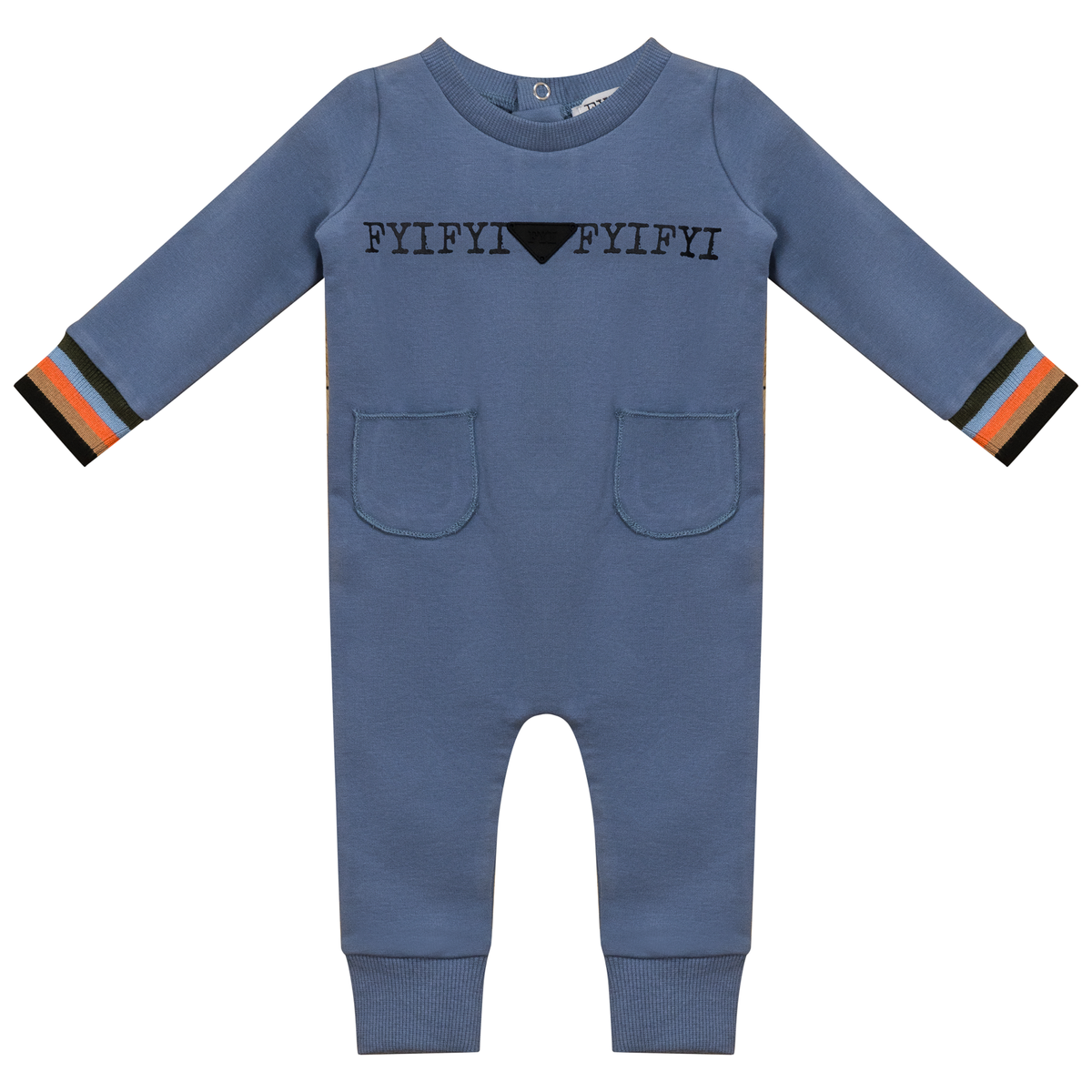 Striped Trim Onesie in True Blue by FYI