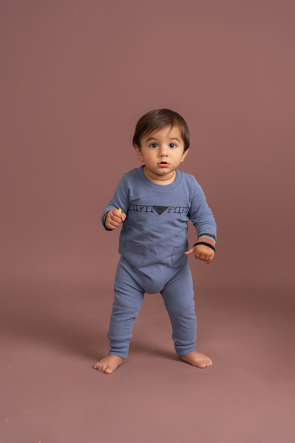 Striped Trim Onesie in by FYI