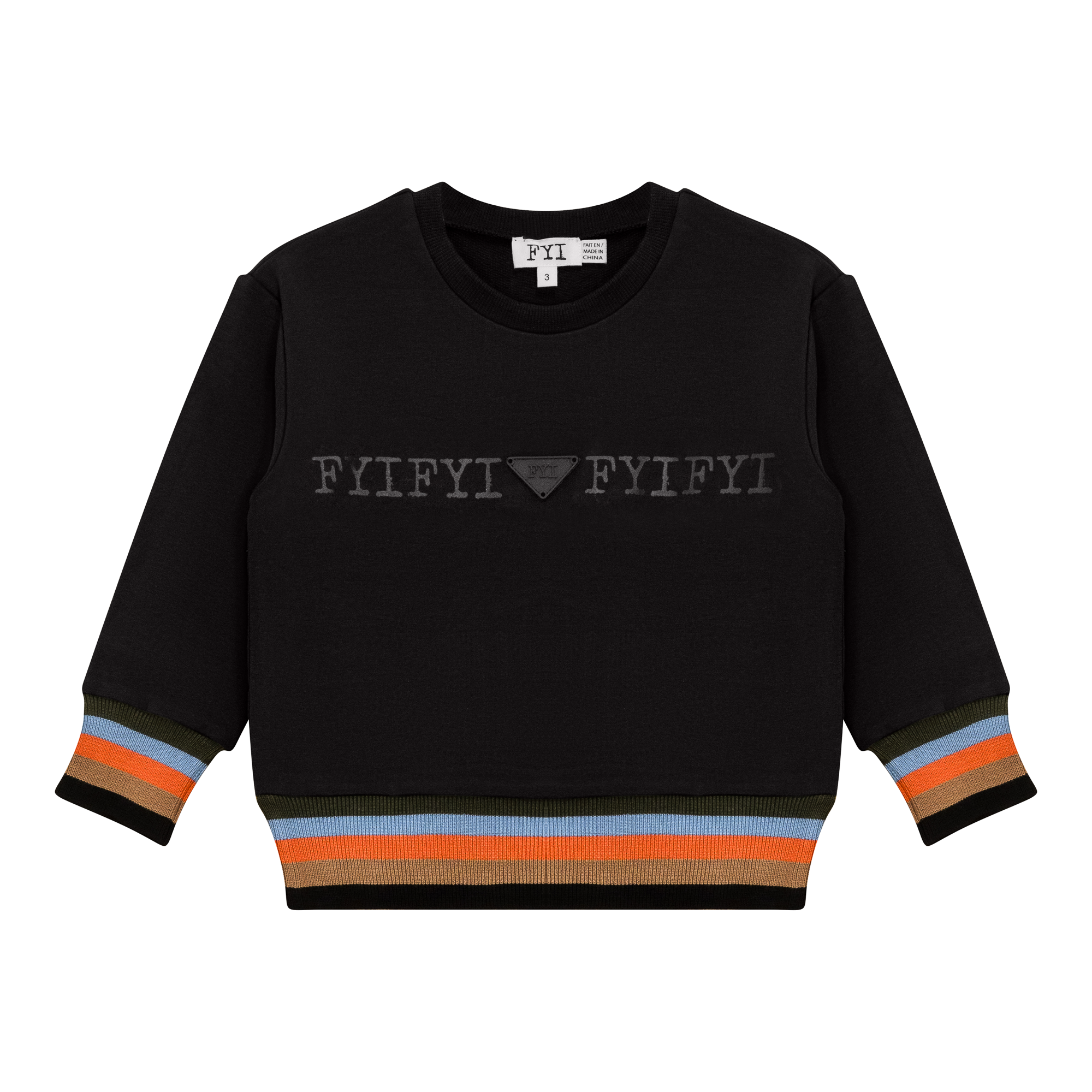 Striped Trim Sweatshirt in Black by FYI