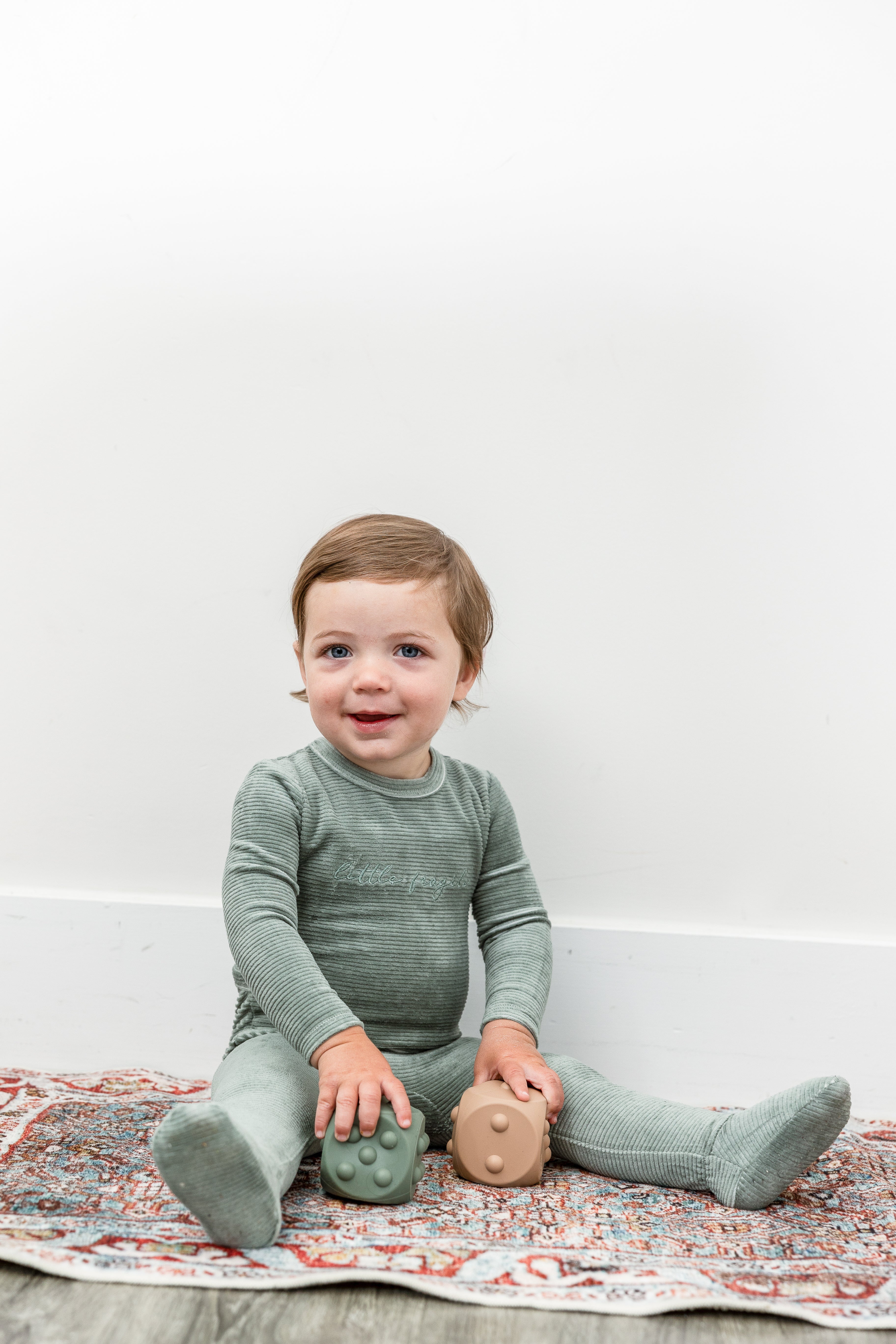 Velour Ribbed Onesie in by Little Fragile