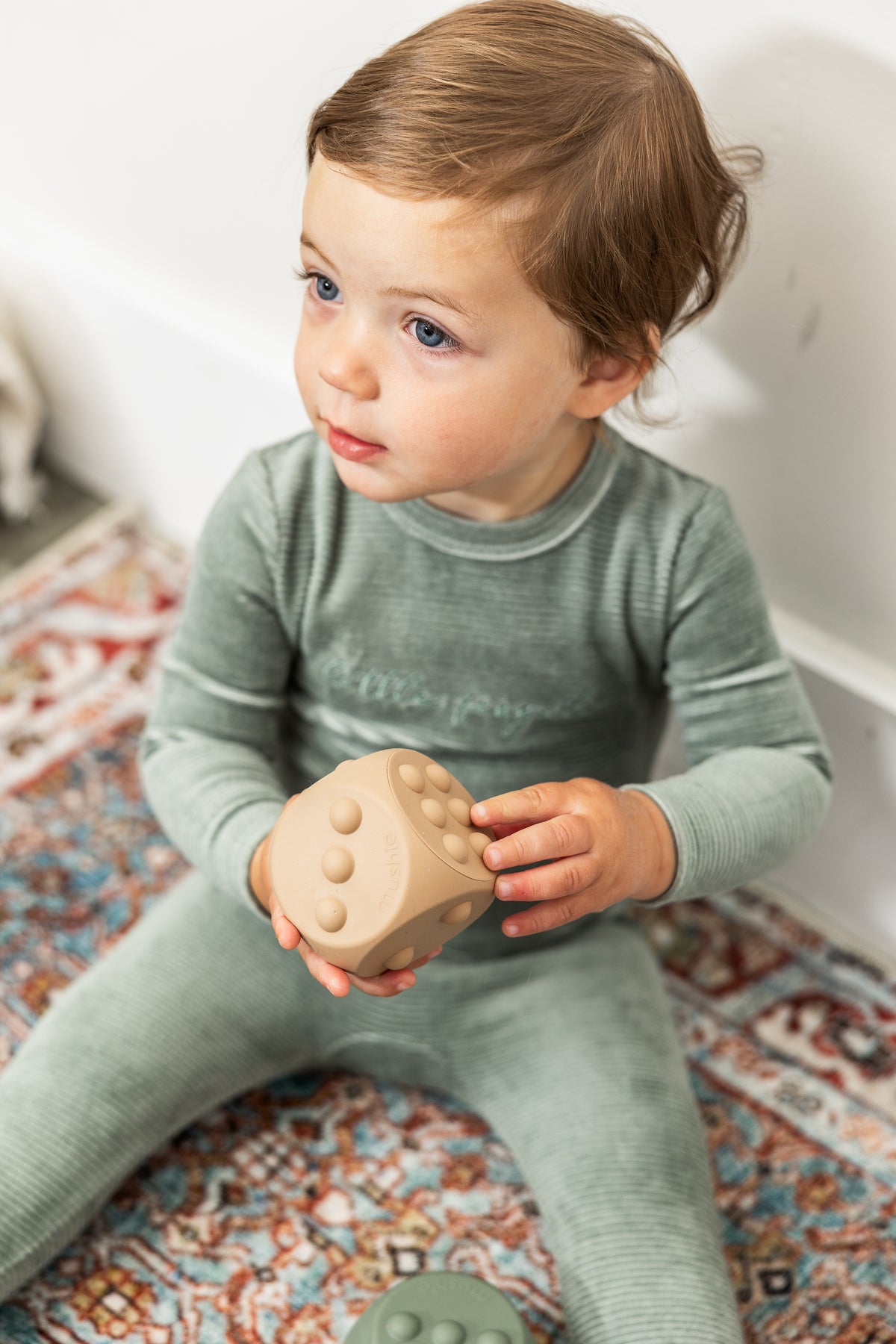 Velour Ribbed Onesie in by Little Fragile