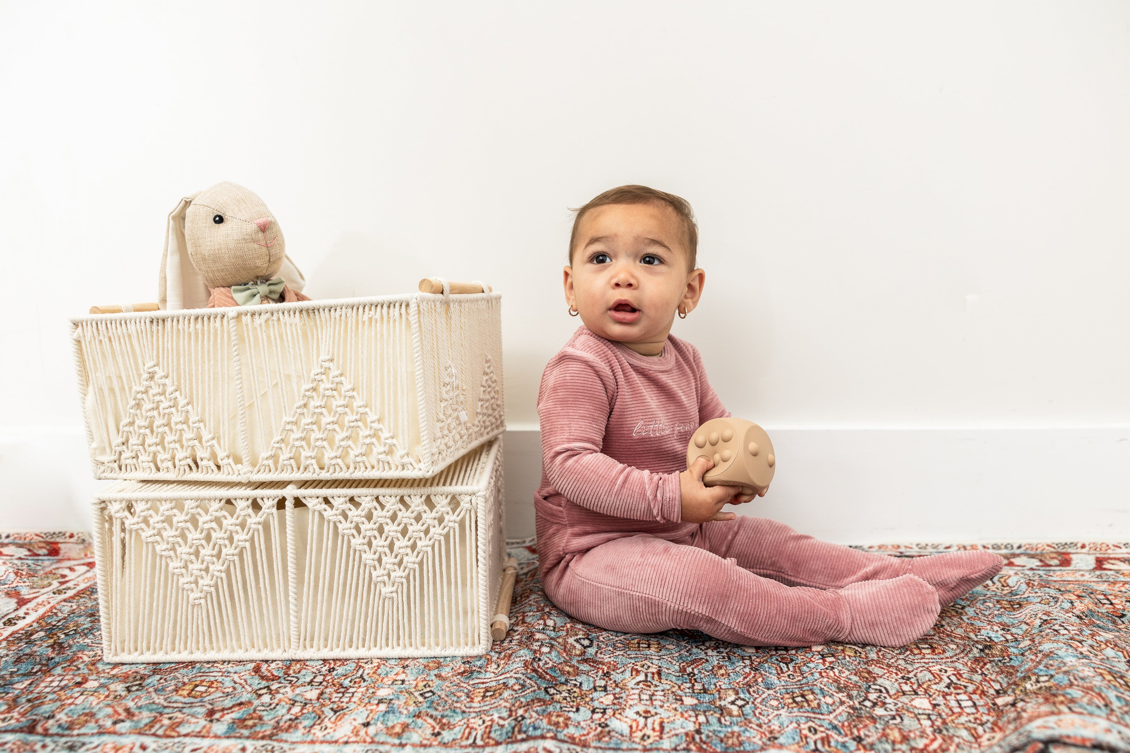 Velour Ribbed Onesie in by Little Fragile