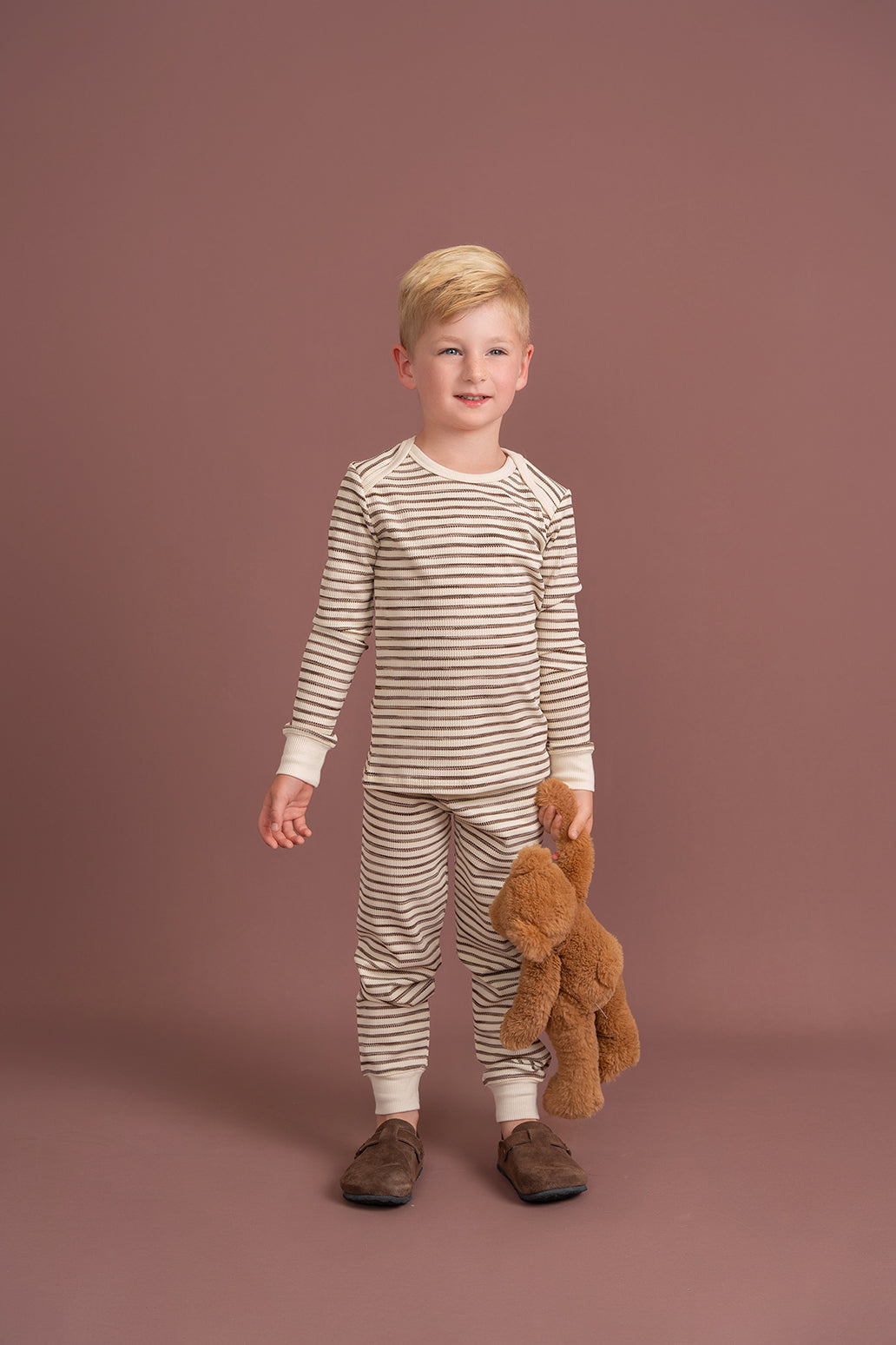 Stripe Waffle Knit 2Pc Set in by Hopscotch
