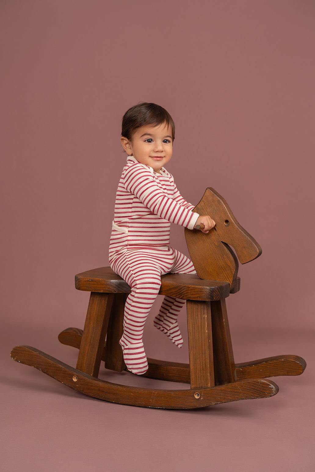 Stripe Waffle Knit Onesie in by Hopscotch