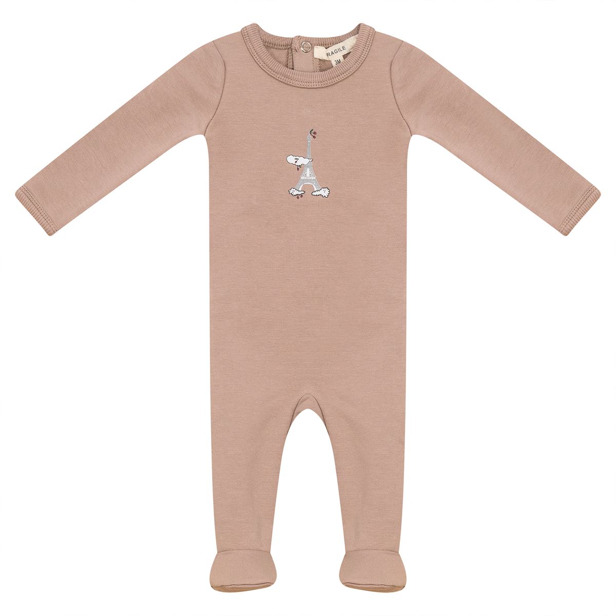 Eiffel Print Onesie in True Blossom by Fragile