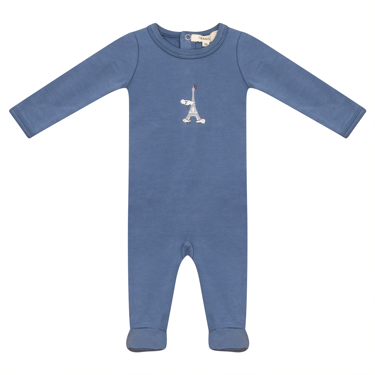 Eiffel Print Onesie in True Blue by Fragile