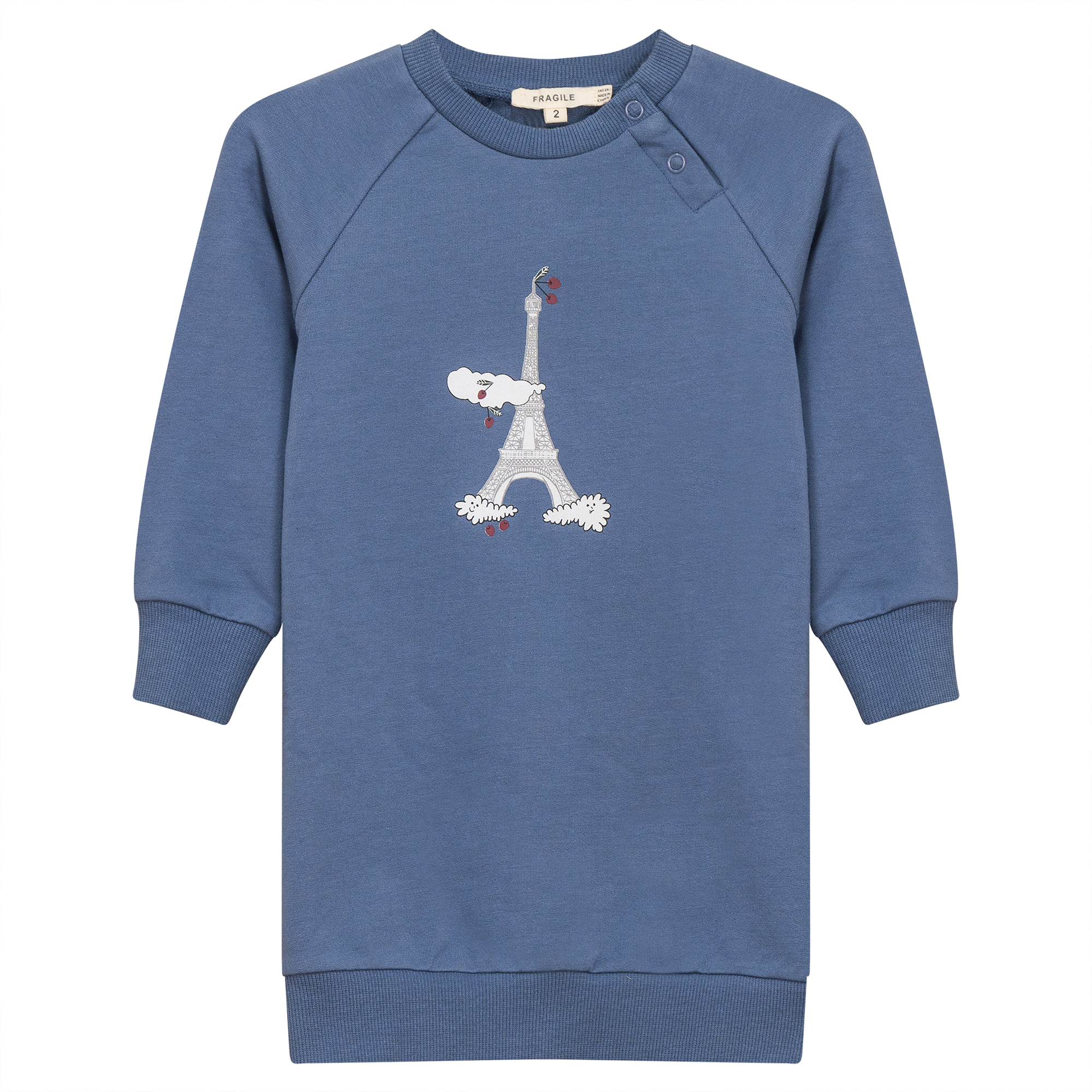 Eiffel Tower Print Bubble Dress in True Blue by Fragile