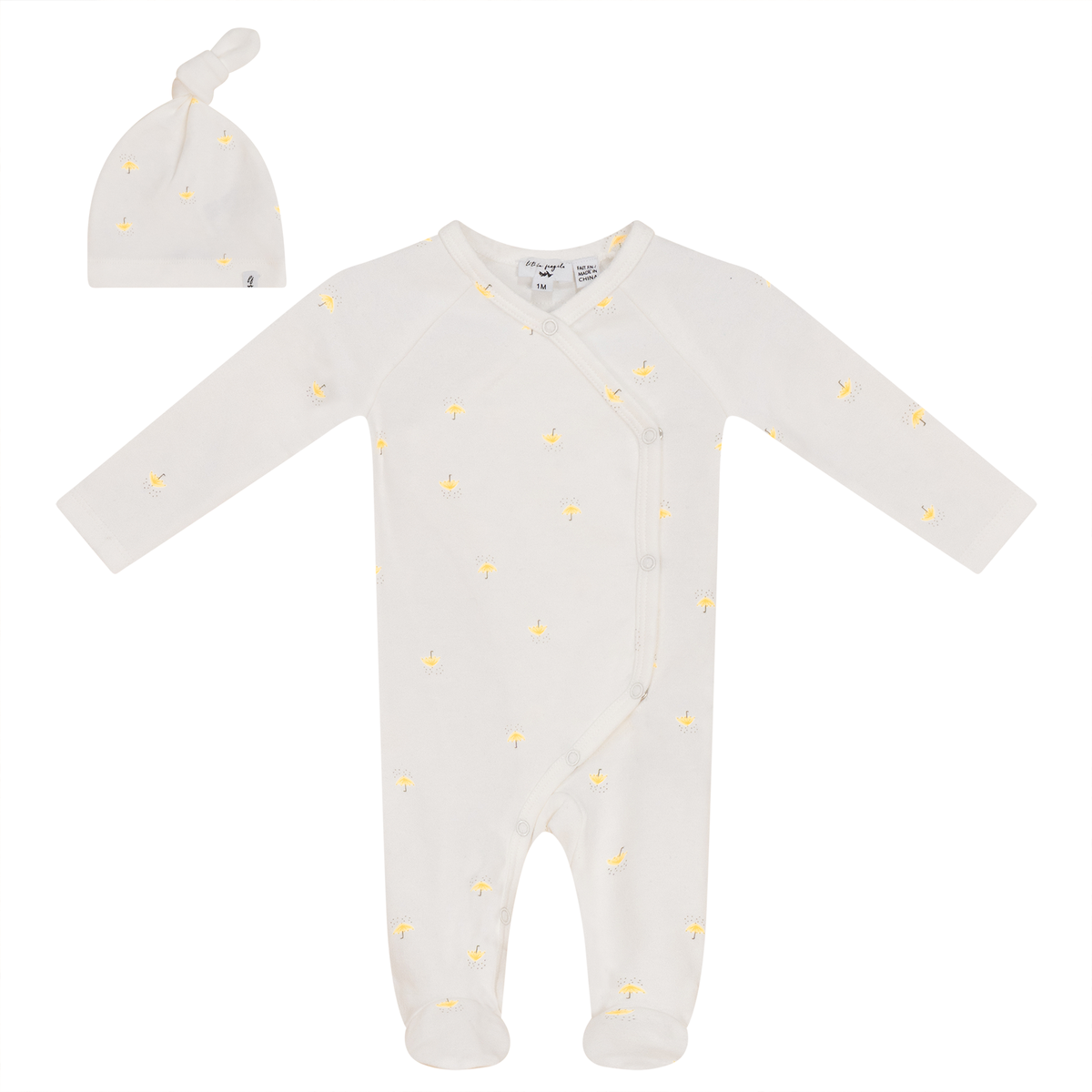 Umbrella Print Onesie with Hat in by Little Fragile