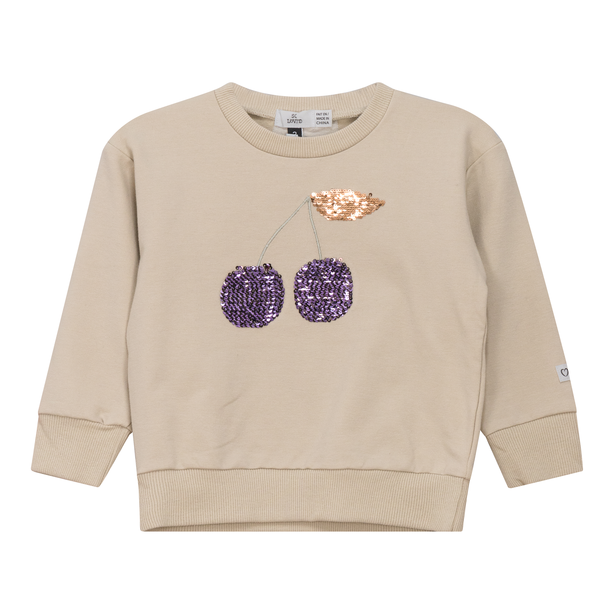 Cherry Print Sweatshirt in Dark Almond by So Loved