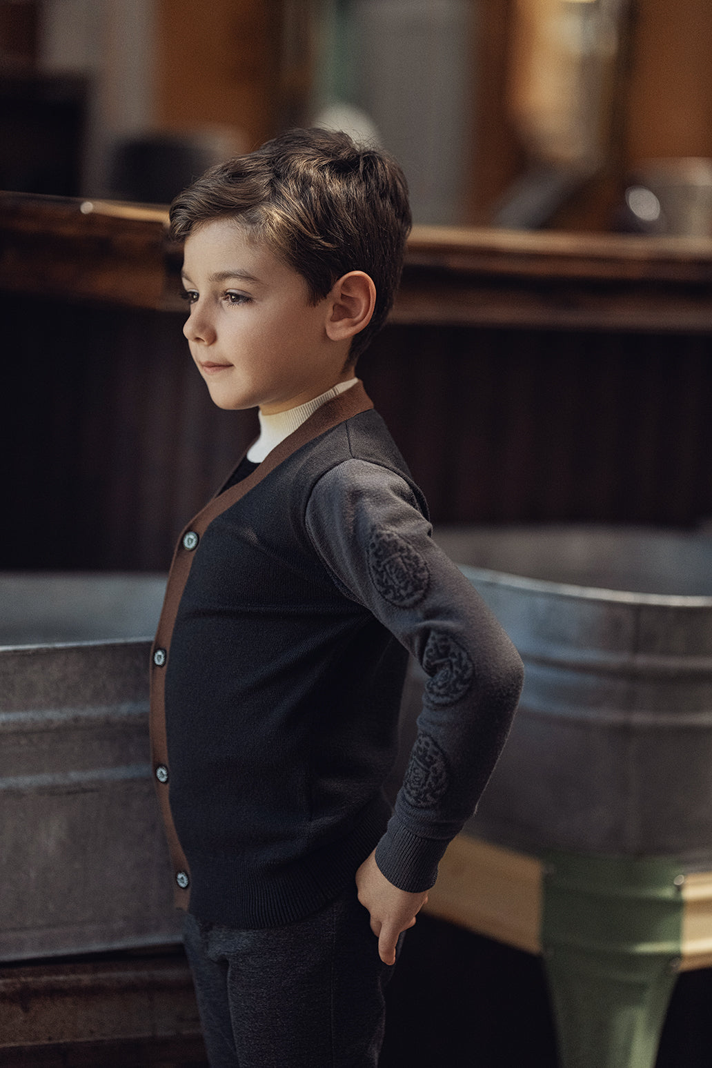 Crest Knit Cardigan in by Charlotte & George