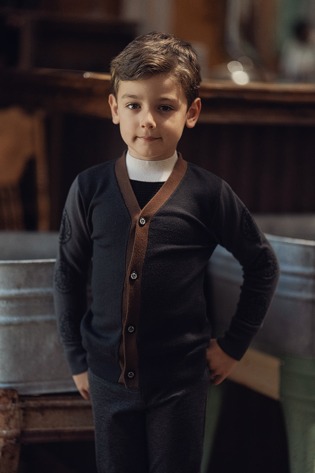 Crest Knit Cardigan in by Charlotte & George