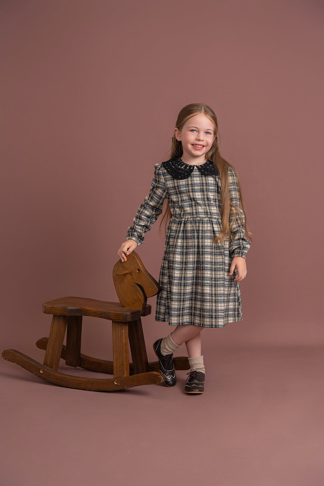 Stretch Plaid High Waist Dress in by Charlotte & George