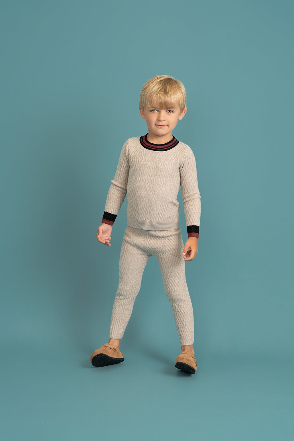 Diamond Textured Knit 2Pc Set in by Charlotte & George