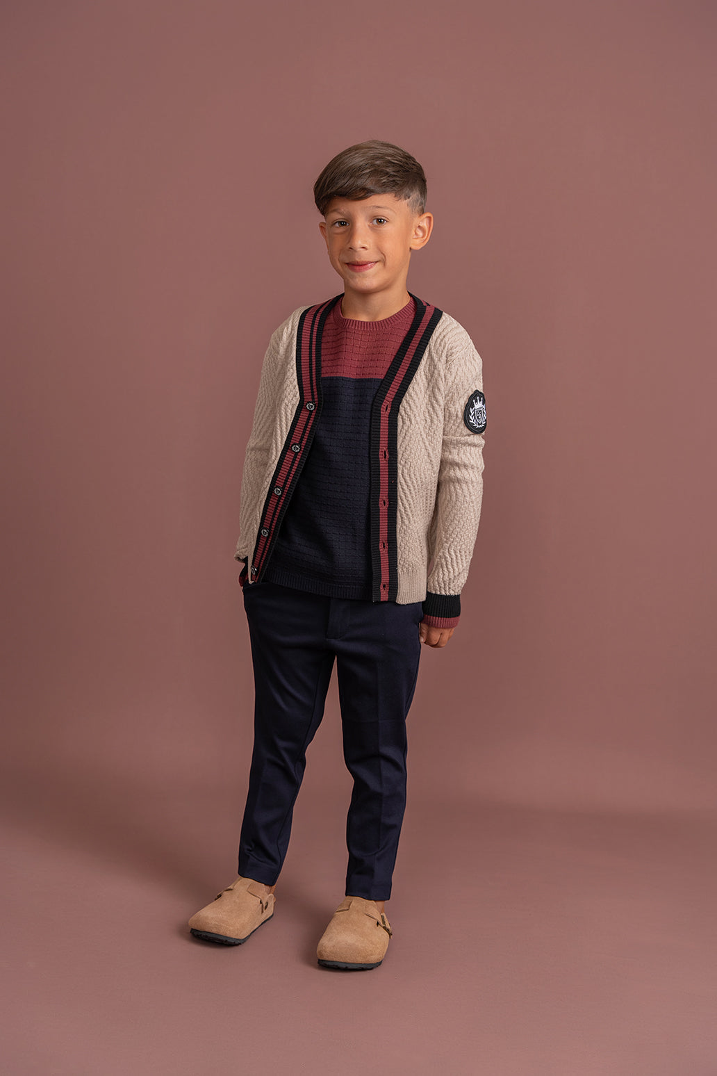 Diamond Textured Knit Cardigan in by Charlotte & George