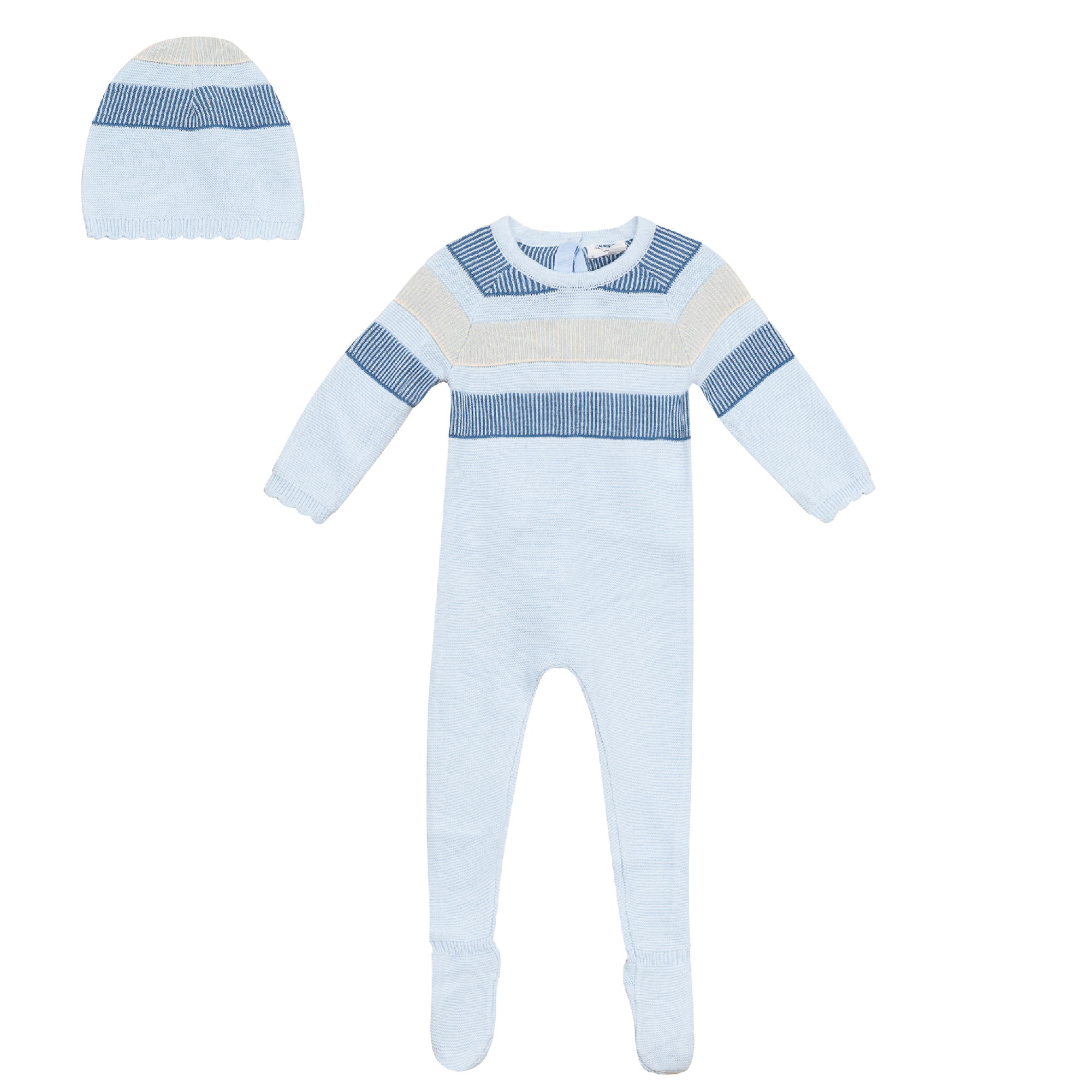 Stitch Knit 2Pc Set in Light Blue by Little Fragile