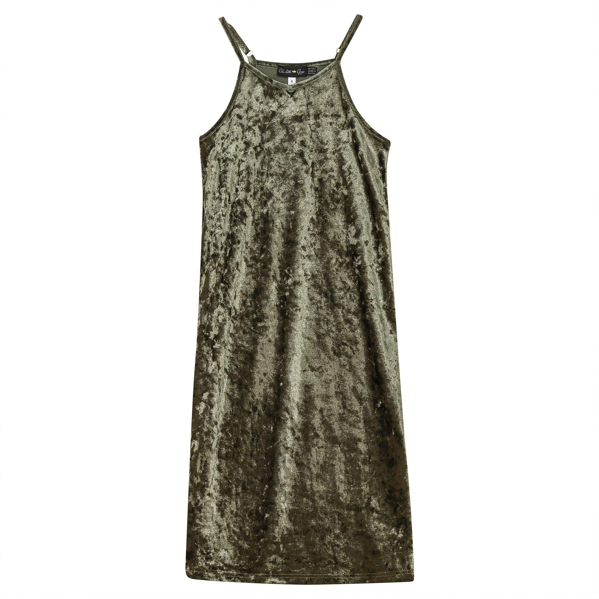 Crushed Velour Maxi Jumper in Olive by Charlotte & George