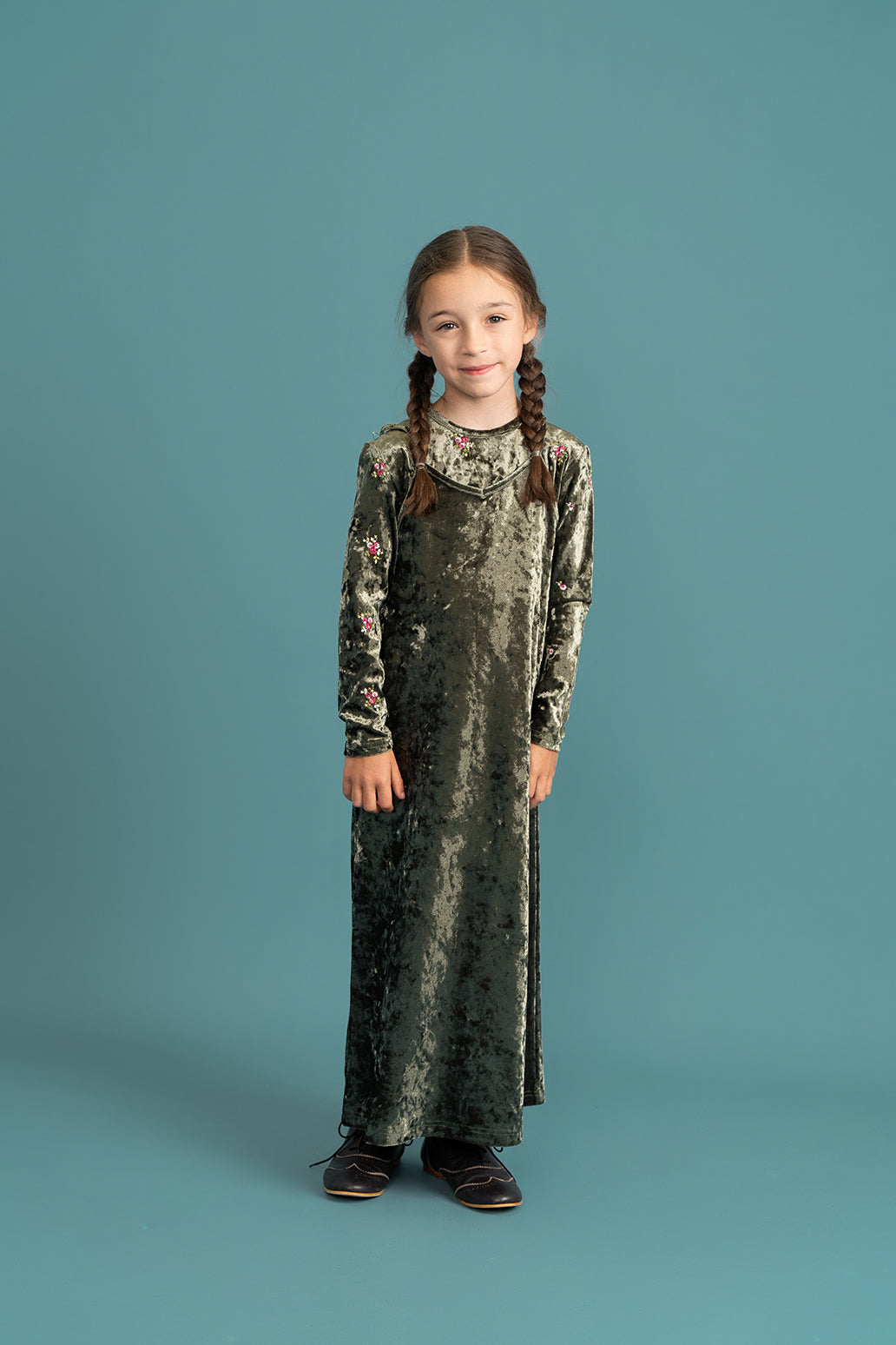 Crushed Velour Maxi Jumper Girls Dress by {{ product_vemdor}}