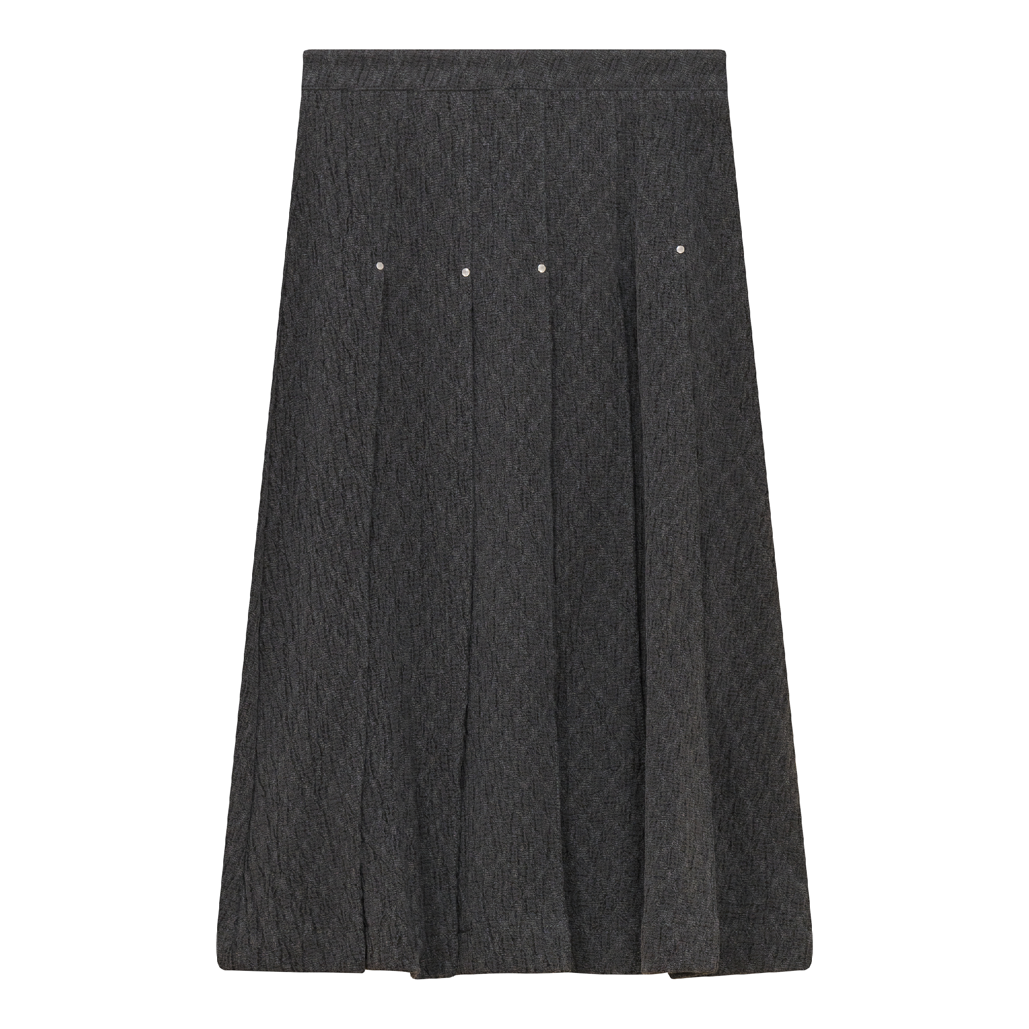 Woven Jacquard Pleated Skirt in Black Mix by FYI