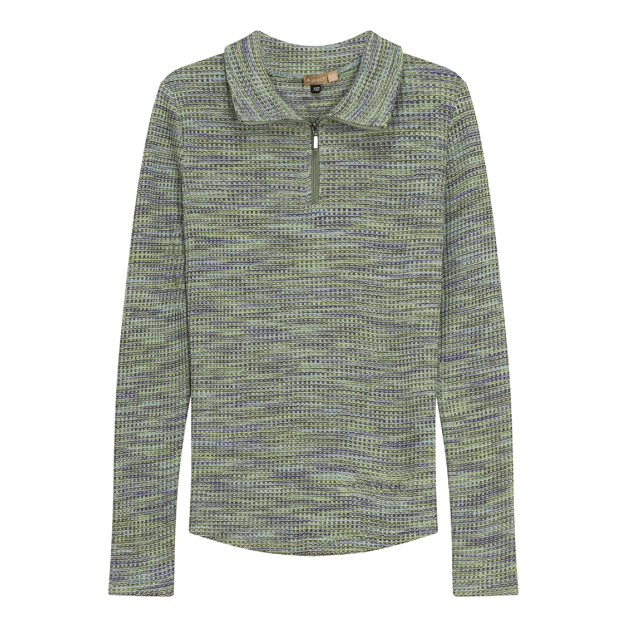 Waffle Stretch Top in Multi Green by Aspect