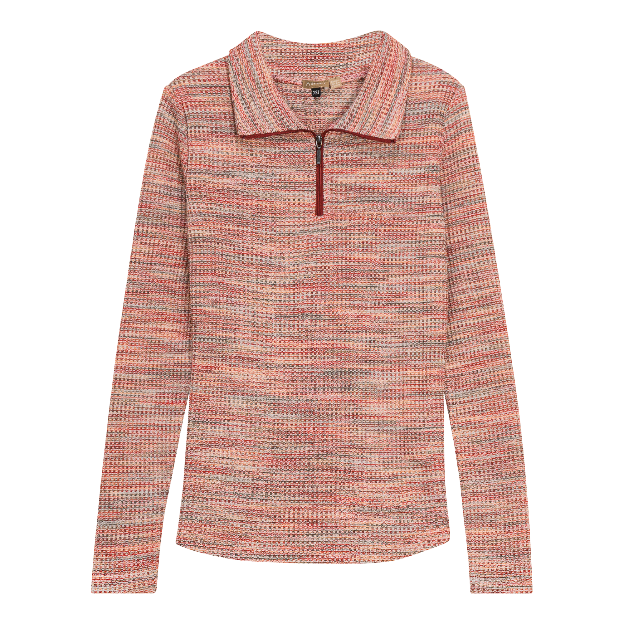 Waffle Stretch Top in Multi Rust by Aspect