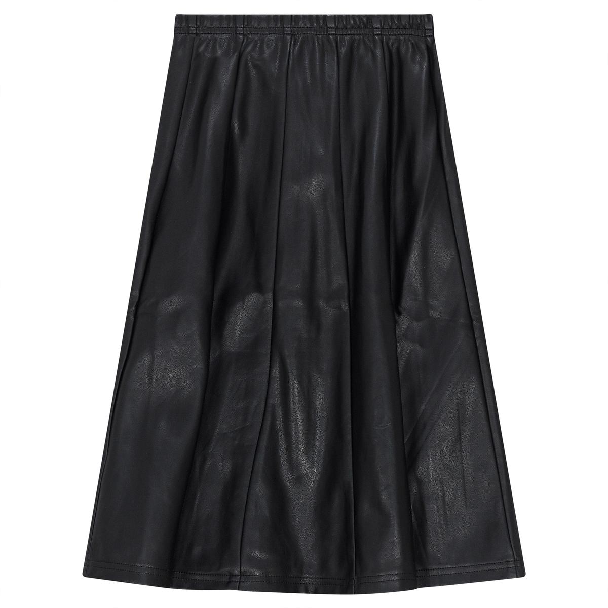 Leather Paneled Skirt in Black by Ginger