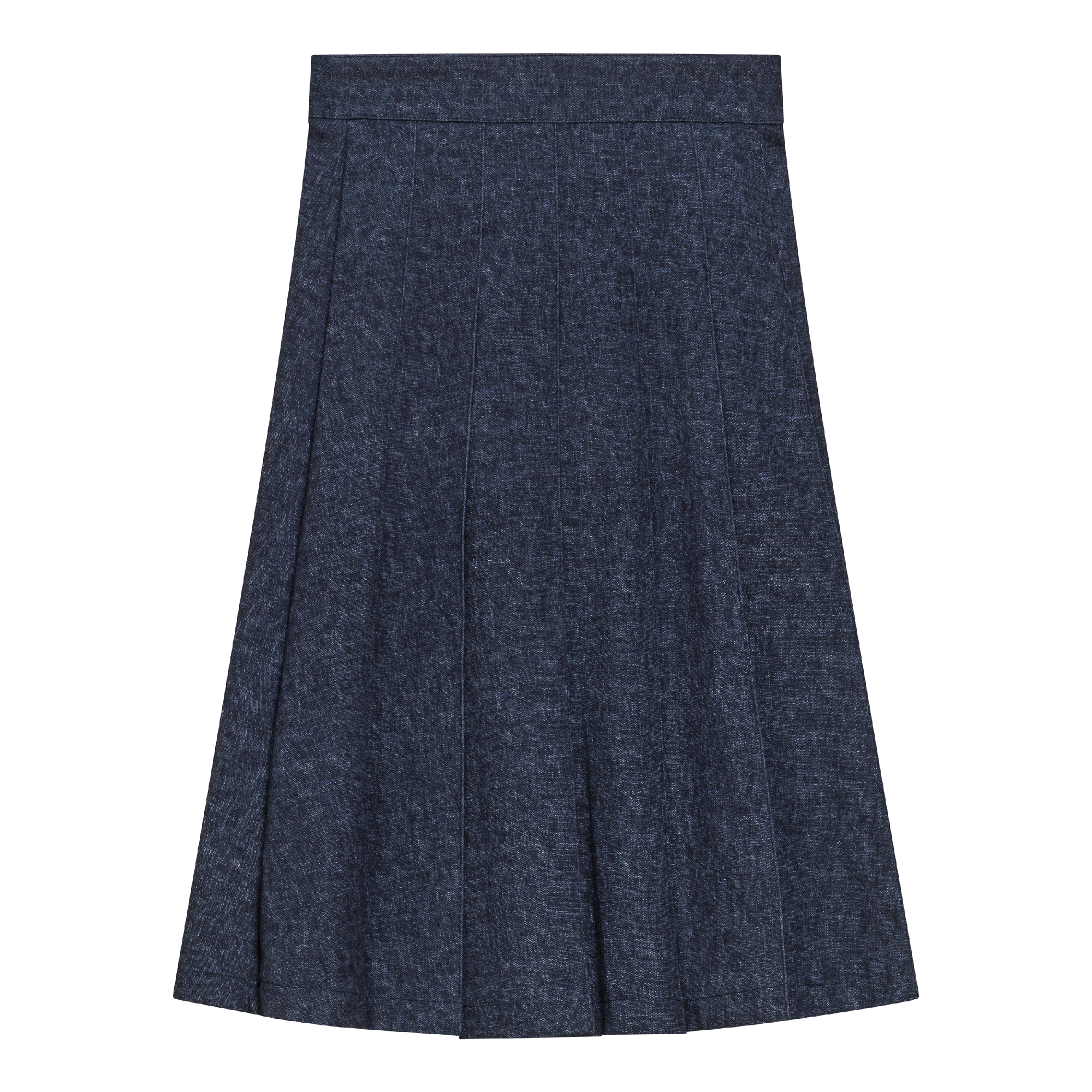 Mix Knit Knife Pleated Skirt in Denim by Aspect
