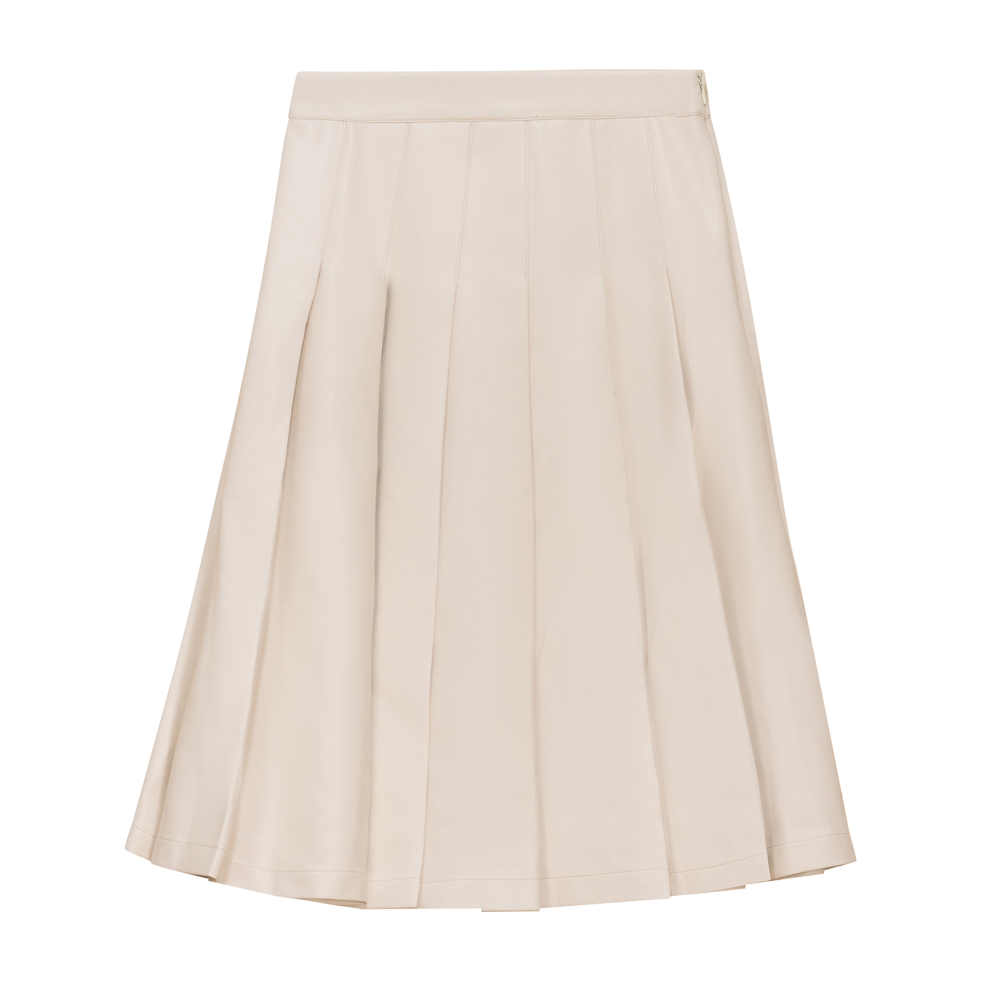 Leather Knife Pleats Skirt in Winter White by Aspect