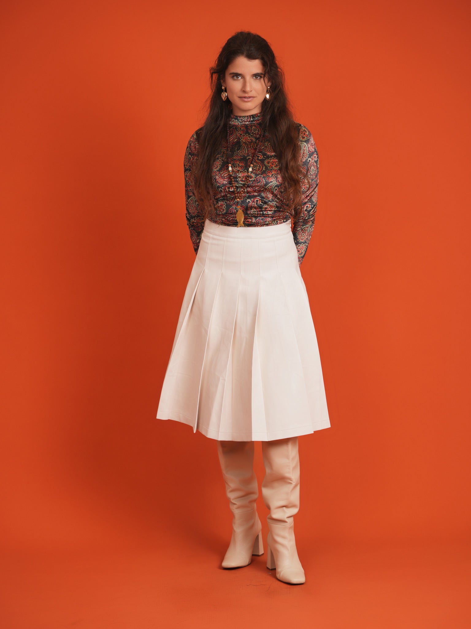 Leather Knife Pleats Skirt in by Aspect