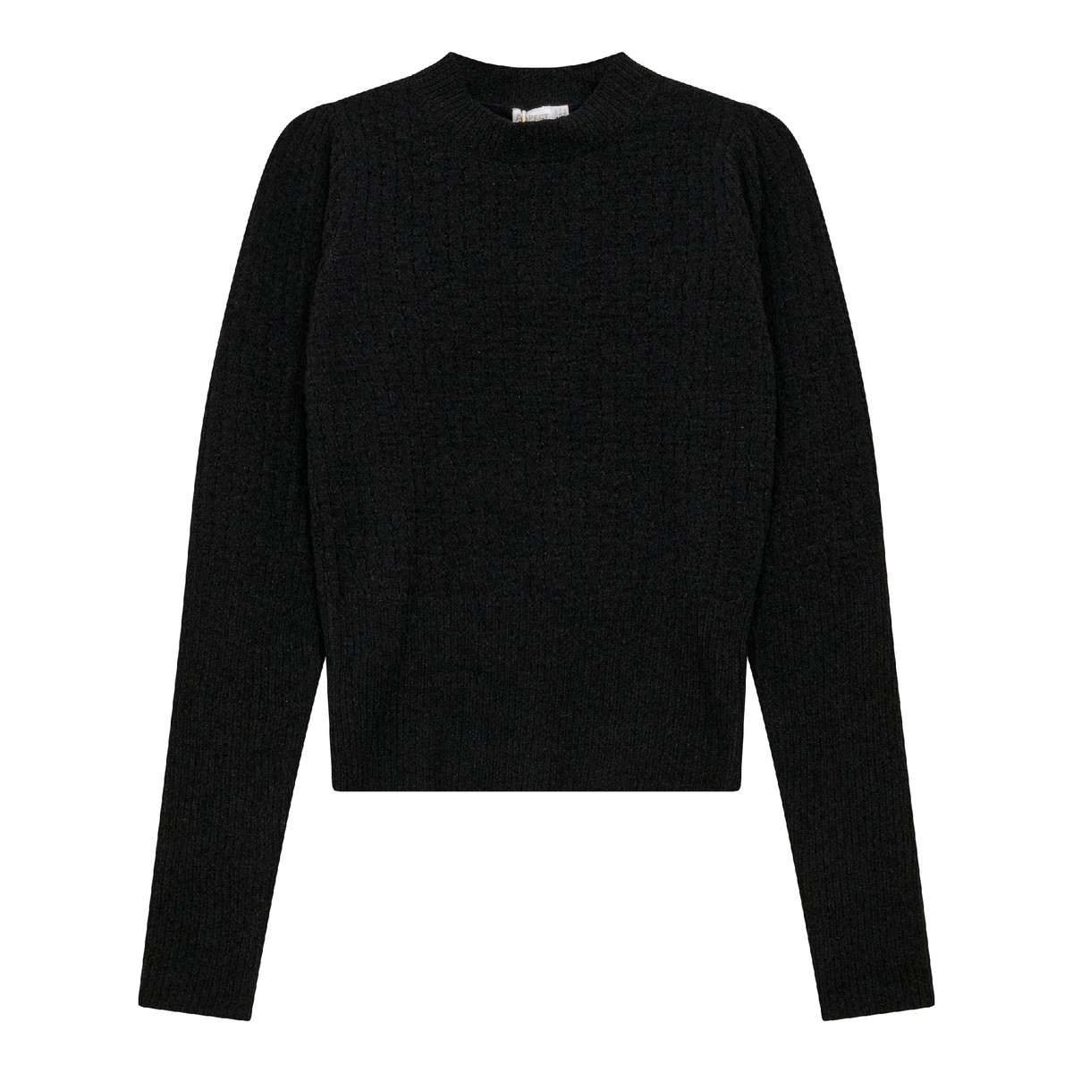 Textured Knit Crop Top in Black by Aspect