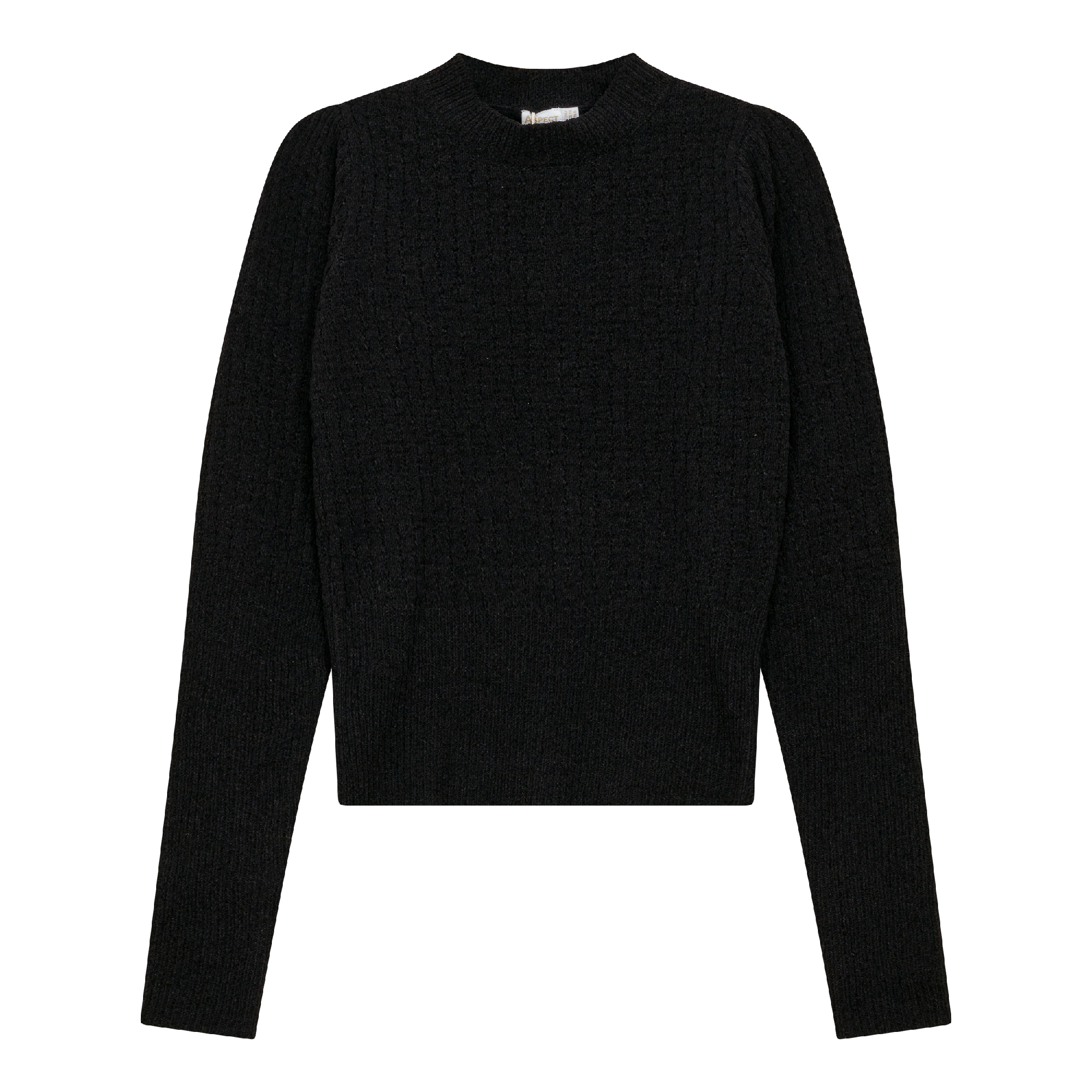 Textured Knit Crop Top in Black by Aspect