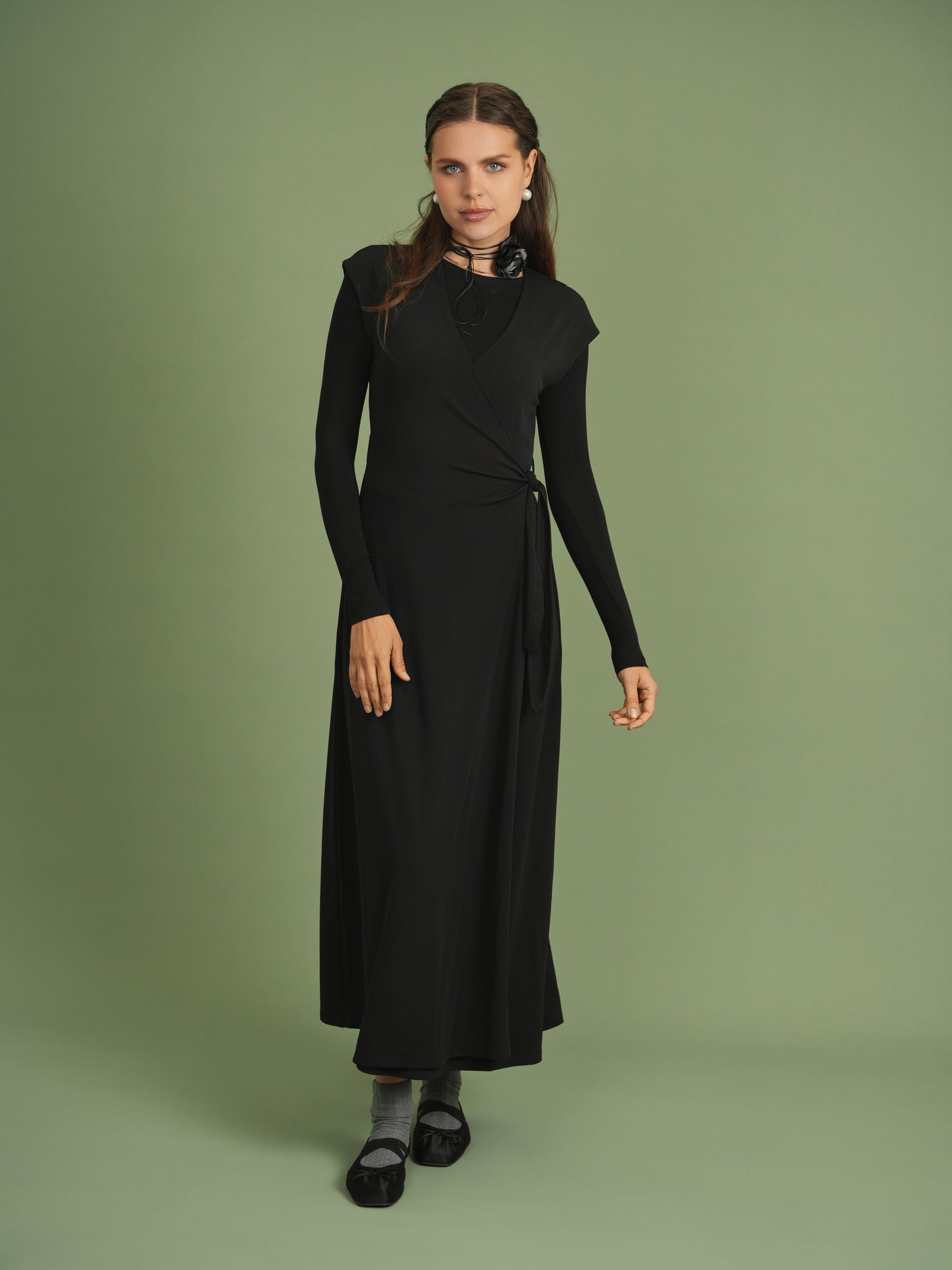 Woven Wrap Dress in by NOX-NY