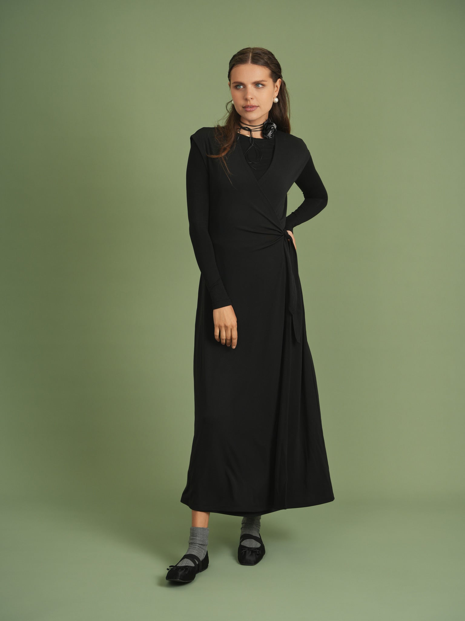 Woven Wrap Dress in by NOX-NY