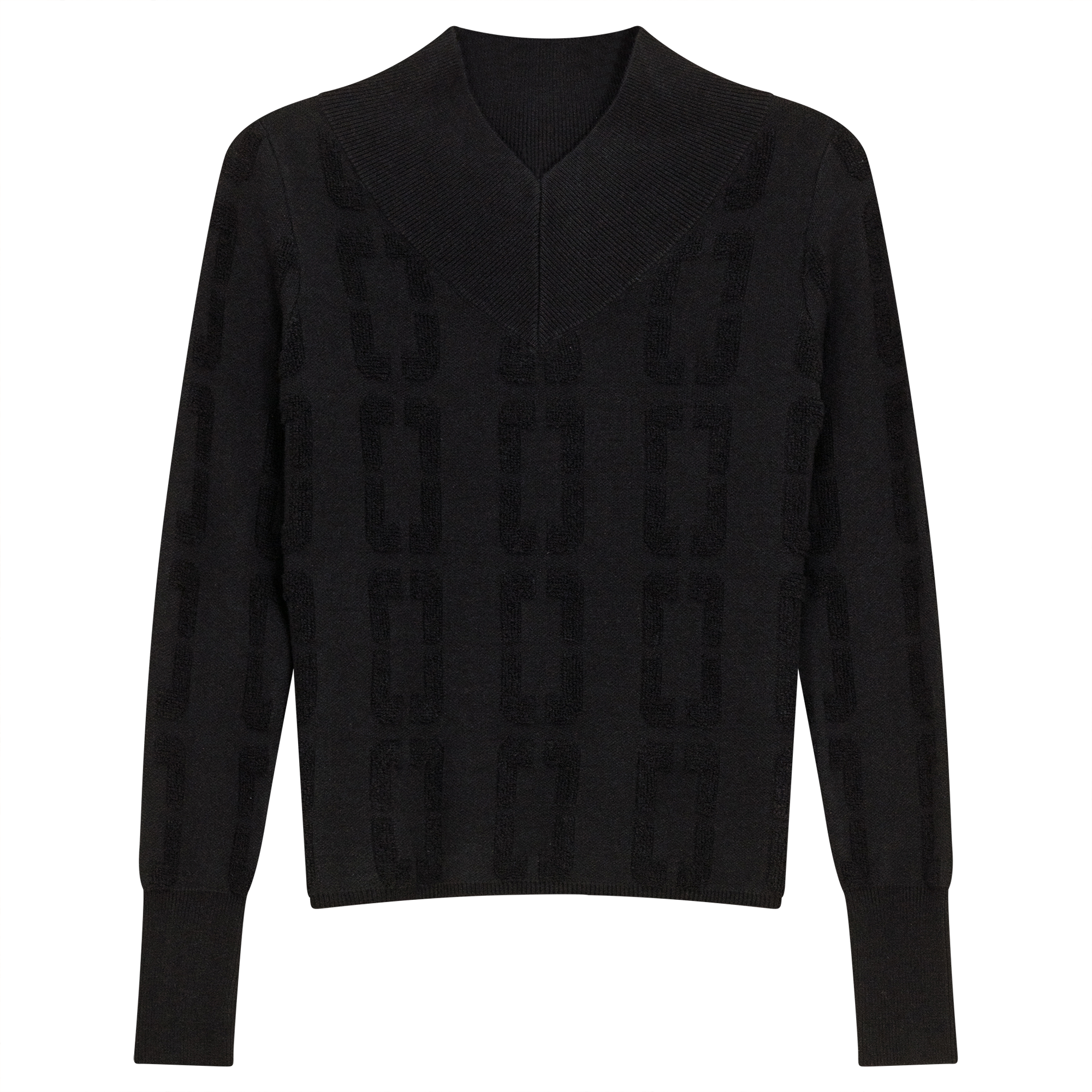 Chain Jacquard Knit Top in Black by Ginger