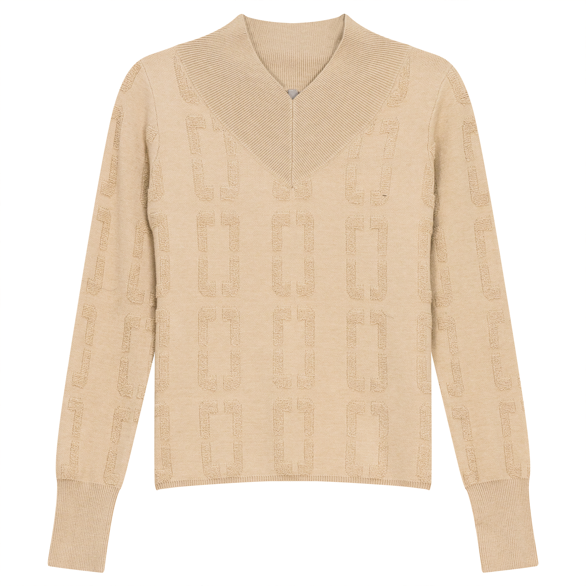 Chain Jacquard Knit Top in Wheat by Ginger
